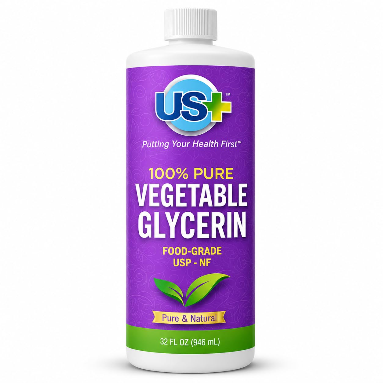 US+ Vegetable Glycerin, Food Grade, USP, 100% Pure - 32 Fl Oz - Product Imagery