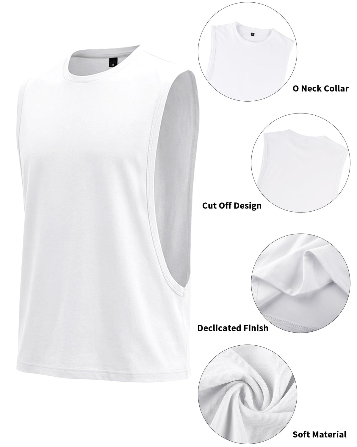 Men s Workout Tank Top 3 Pack Gym Quick Dry Open Side - TAFLE Official Imagery - 8