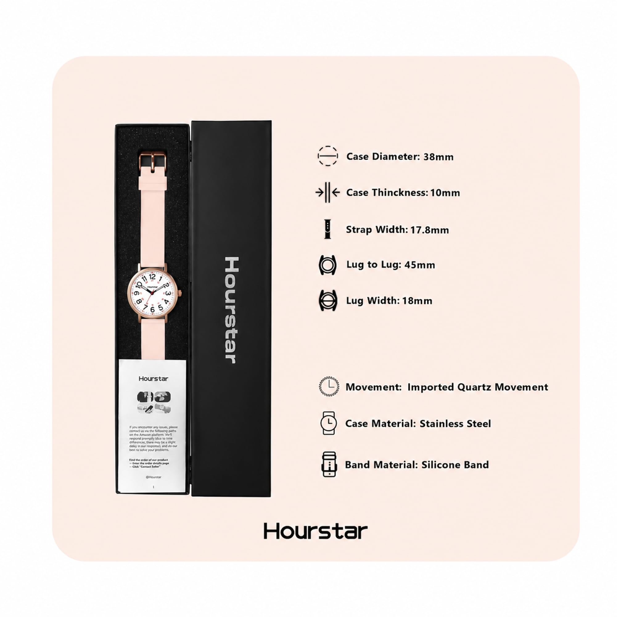 Hourstar Women's Analog Nurse Watch | Second Hand | Easy Read | Silico - View 5