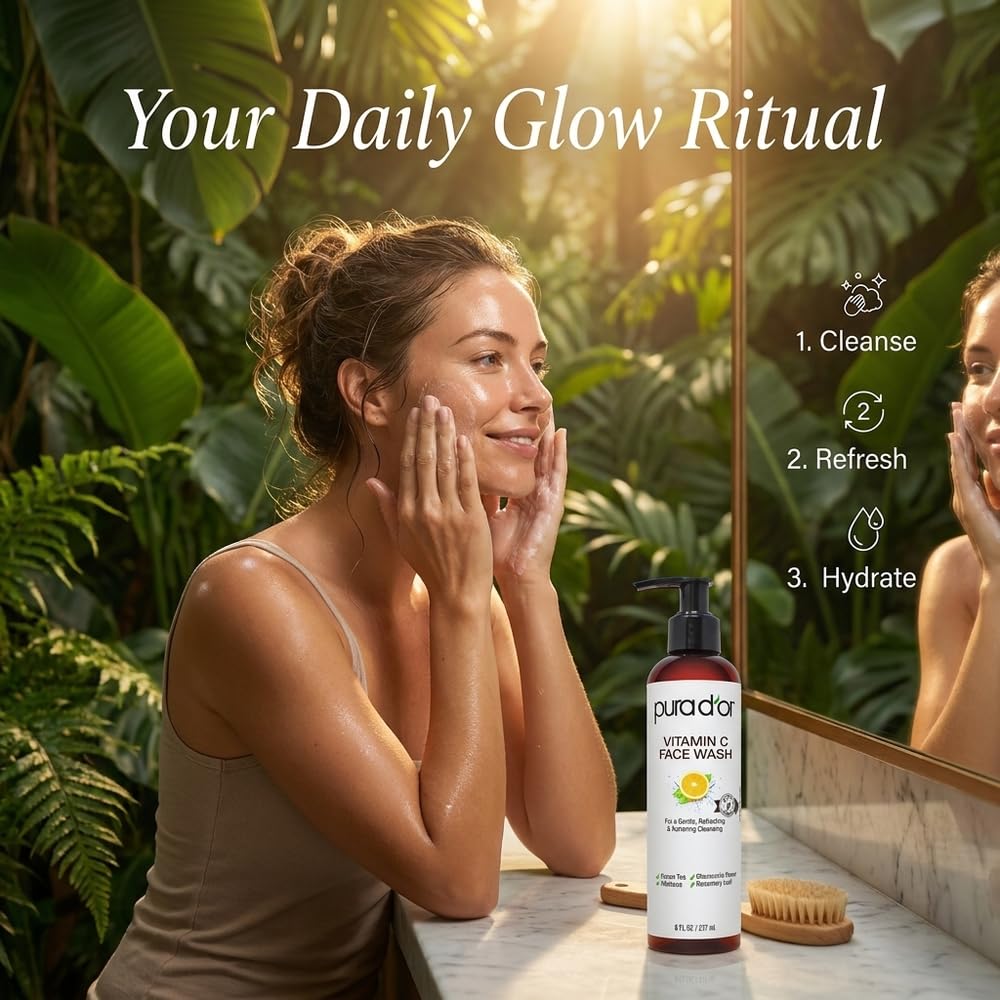 PURA D OR Vitamin C Face Wash Gentle Daily Facial Cleanser - PURA D'OR Official Imagery - 7