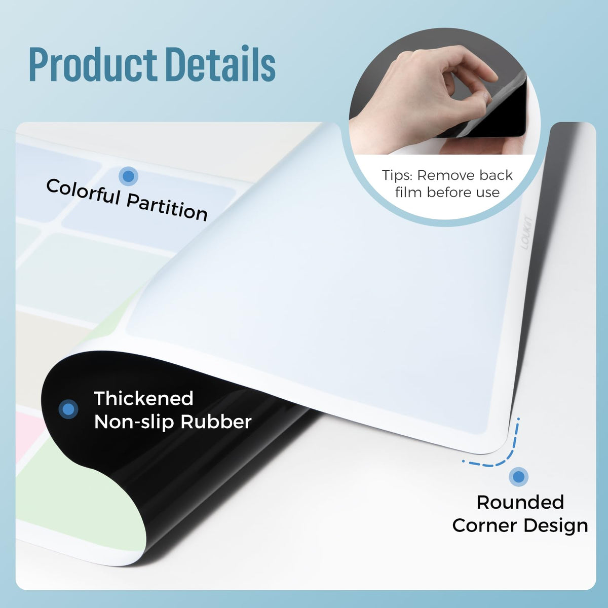 loukin Non Slip Dry Erase Desk Mat 32 x14 Writing Mouse Pad - loukin Official Imagery - 7