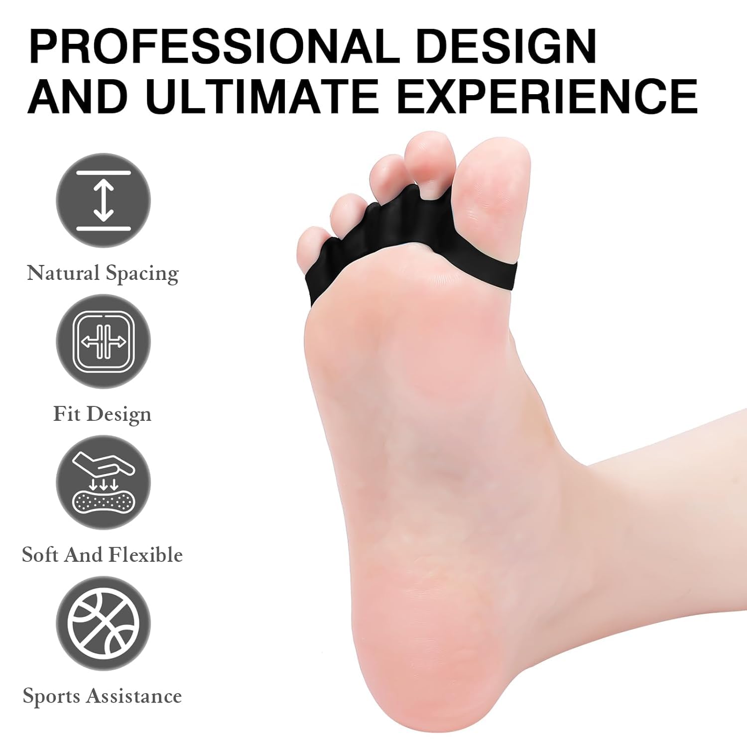 2PCS Toe Spacers Men Women, Pedicure Separators for Bunion Foot Pain Relief