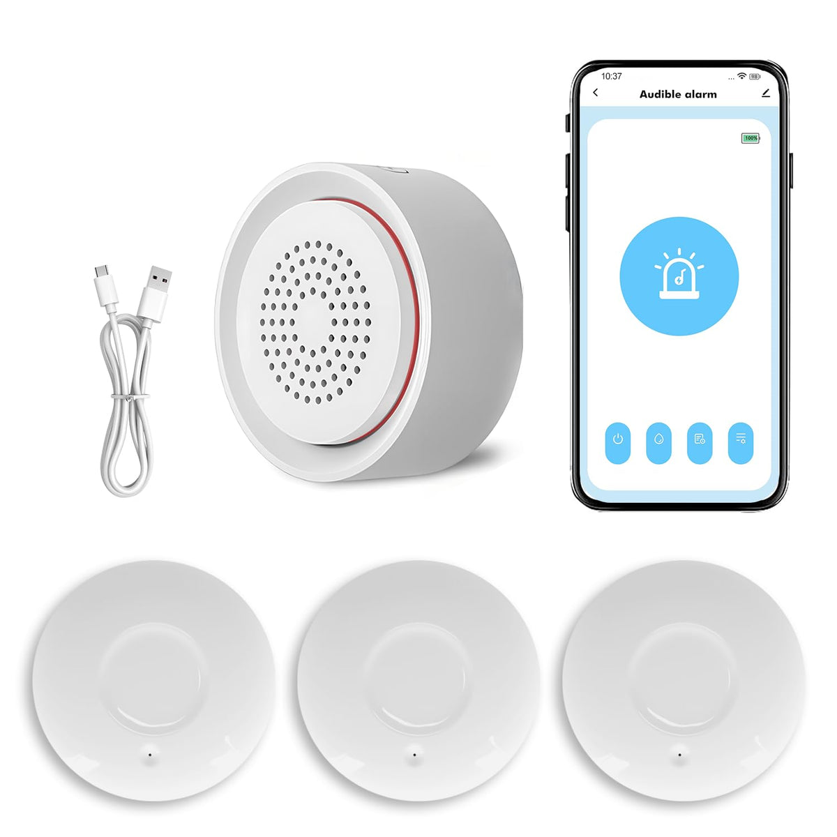 Smart Water Leak Detector Kit WiFi Water Sensor Alarm Ultra - micmi Official Imagery - 2