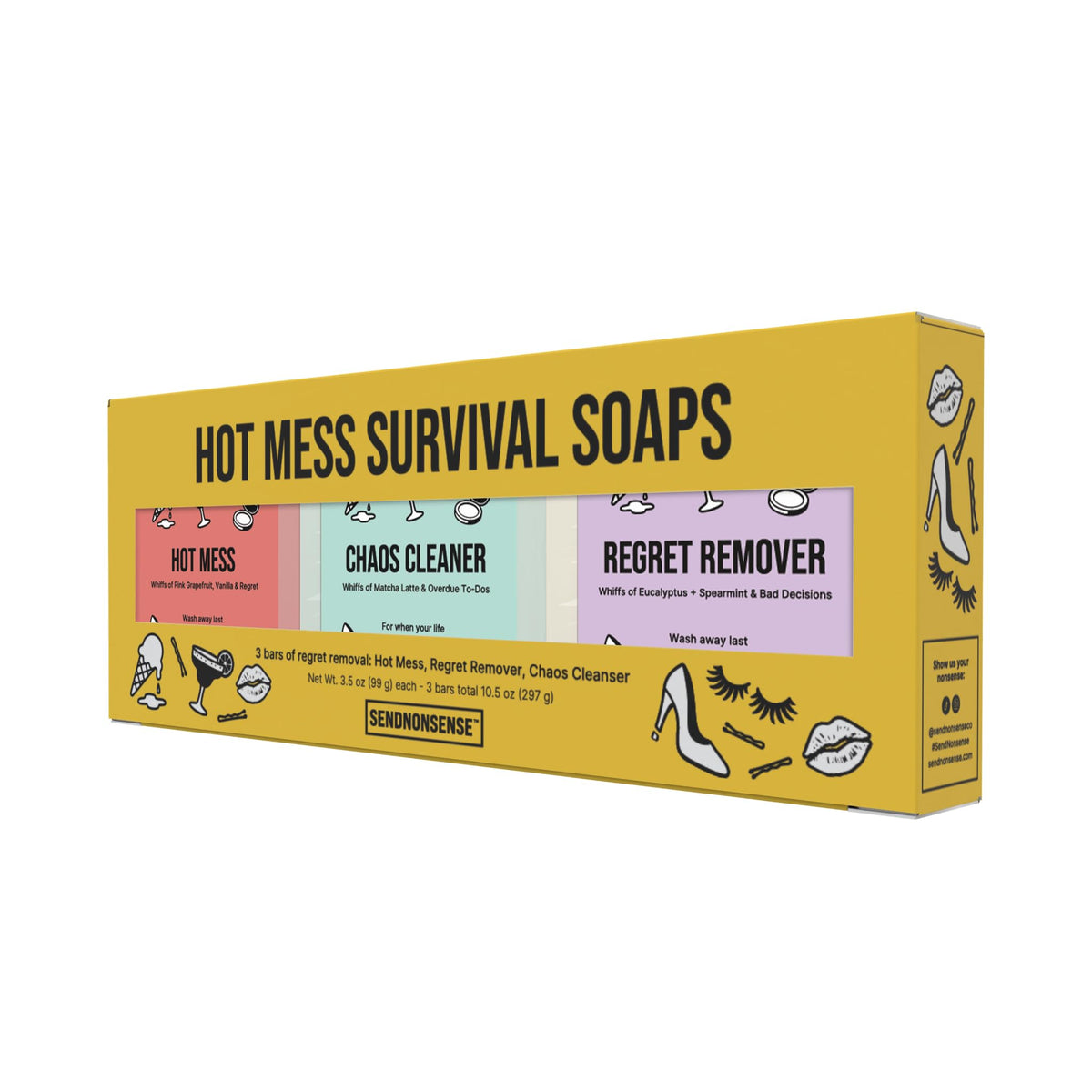 Hot Mess Survival Soap Gift Set Funny Gag Gift for Mom - SendNonsense Official Imagery - 3