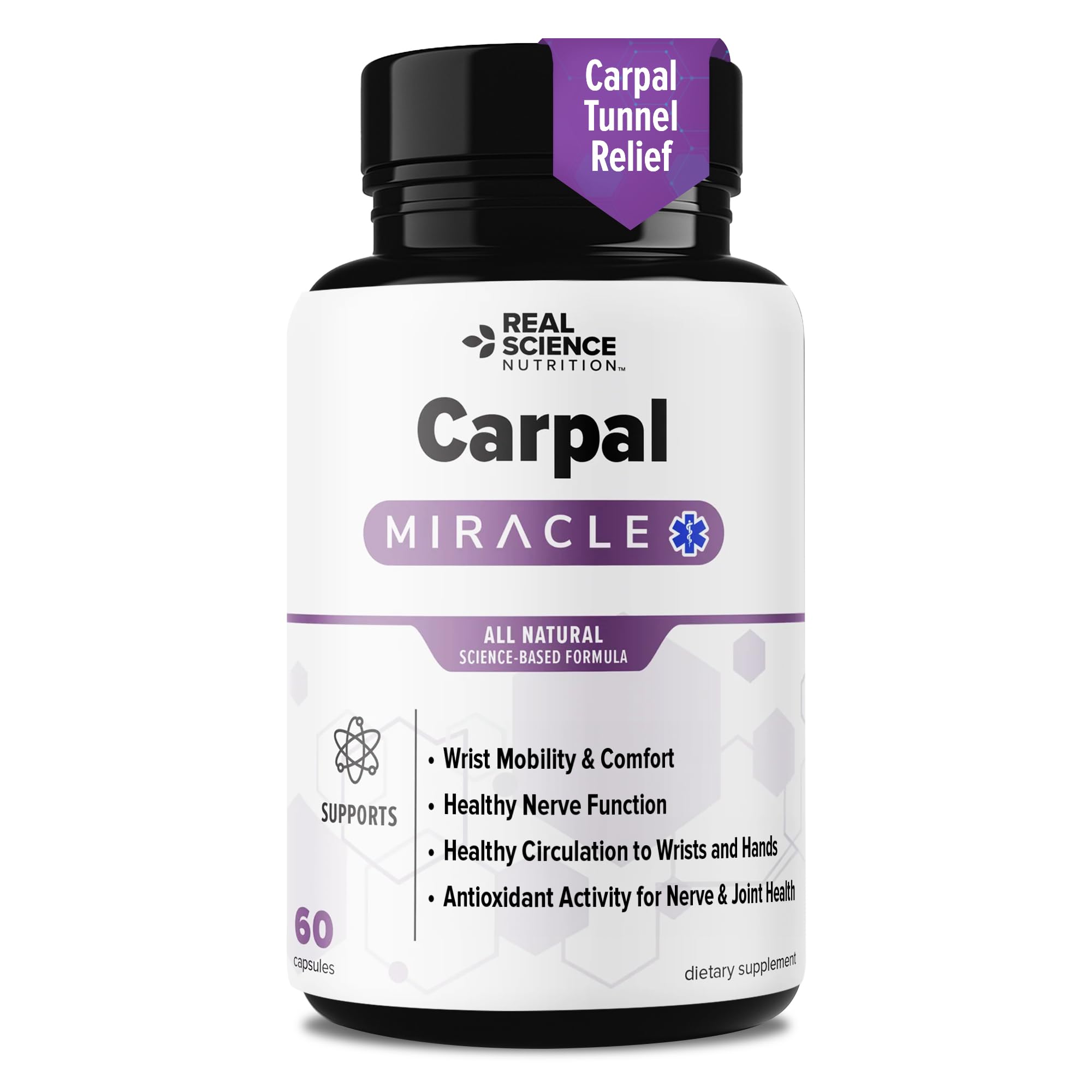 Carpal Miracle Natural Wrist & Nerve Support – 60 Caps