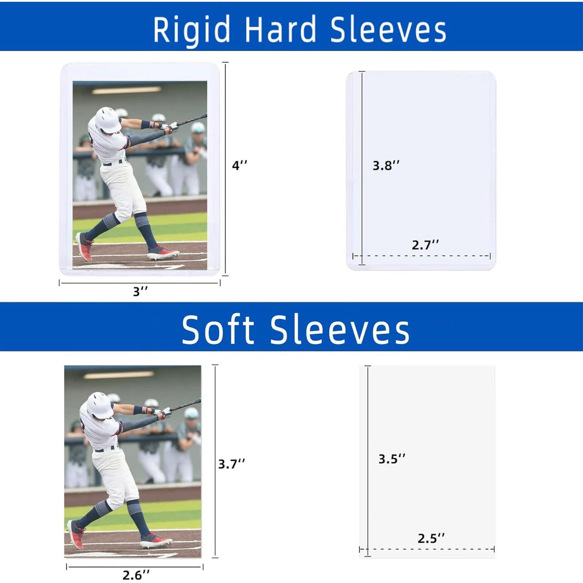 200 Card Sleeves Hard Plastic Arjiekwei 3 X 4 Trading Card - Arjiekwei Official Imagery - 3
