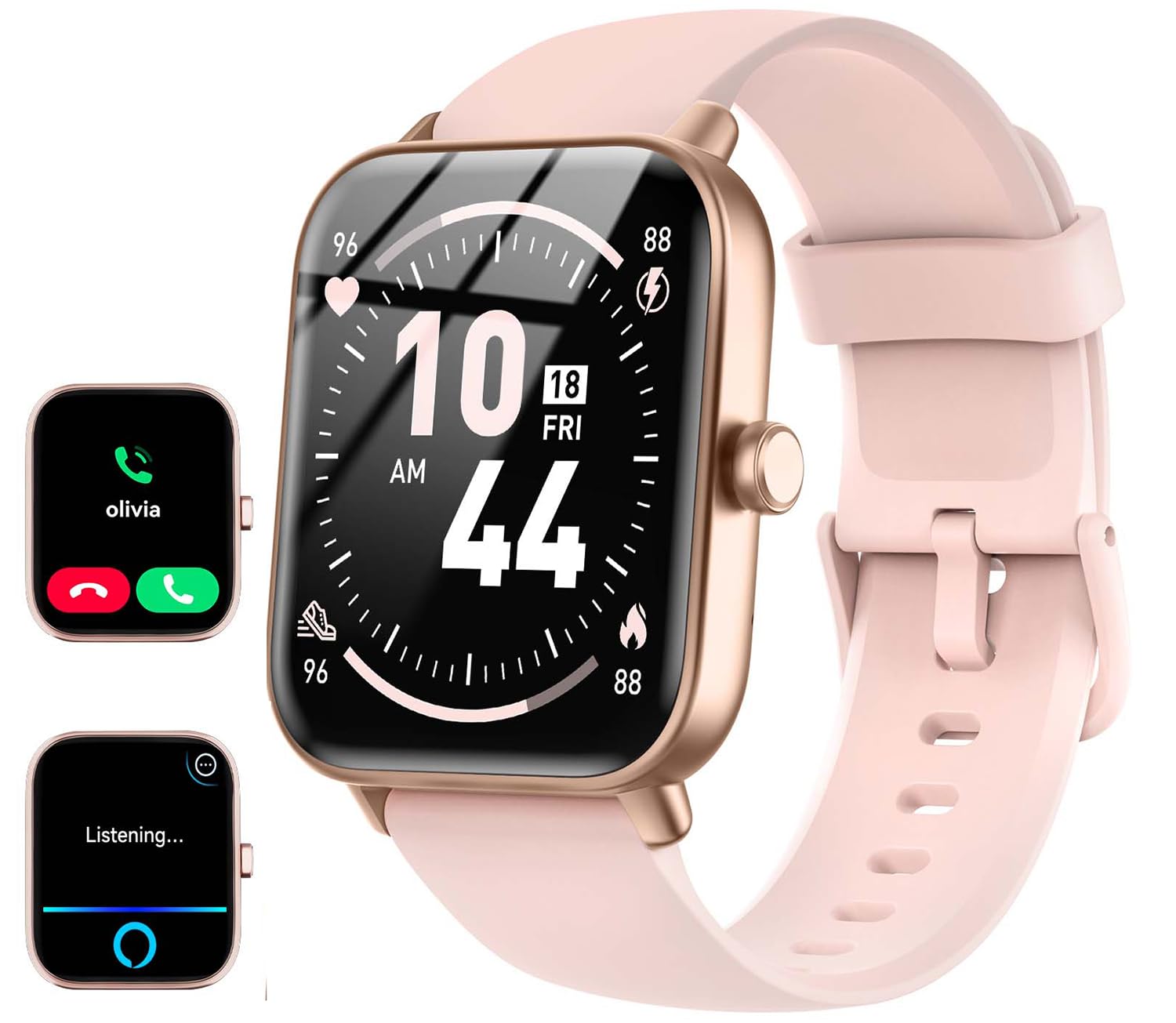 Quican Smart Watches for Women/Men, 2 Bands, Compatible for Android iP - View 9