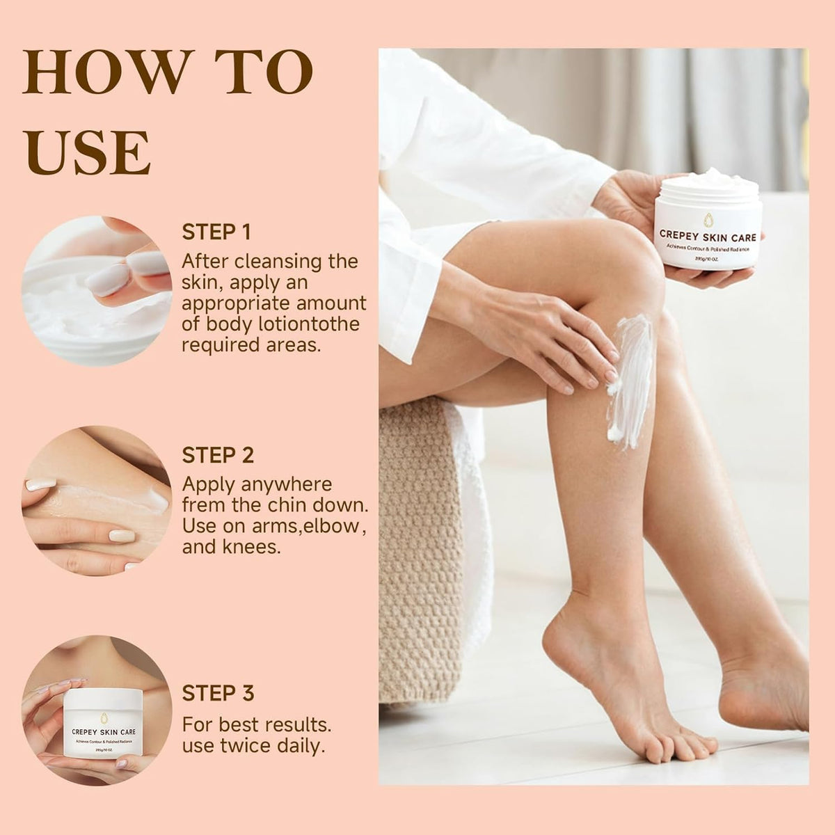 Crepe Skin Body Cream Body Lotion for Crepey Textured Skin - MOCKGVY Official Imagery - 7