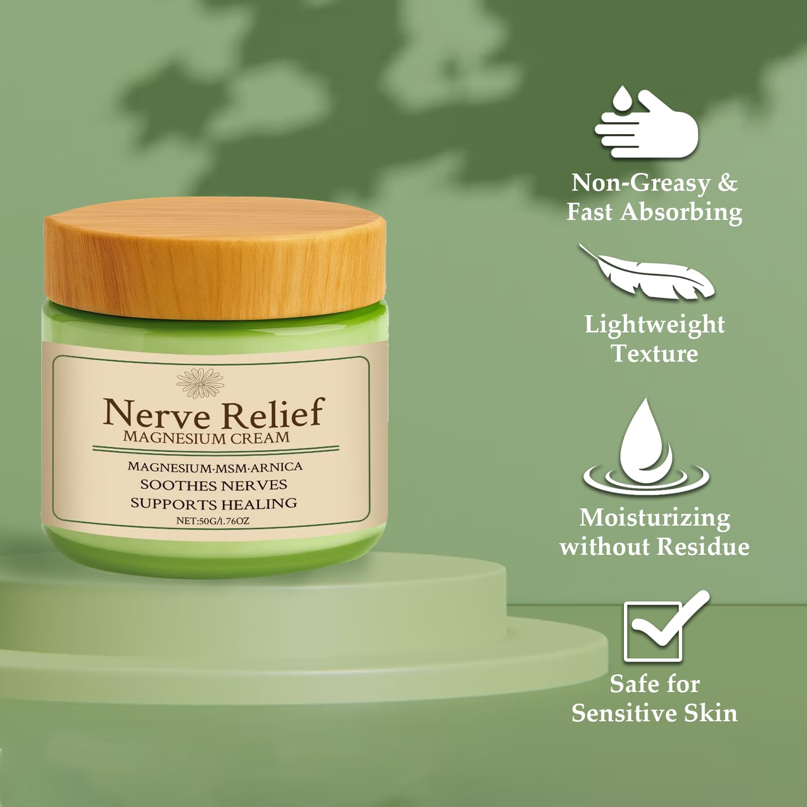 K-Gor Total Relief magnesium cream for muscles and nerves, skin moisturizer, 2-pack, soothing topical muscle and nerve relief.