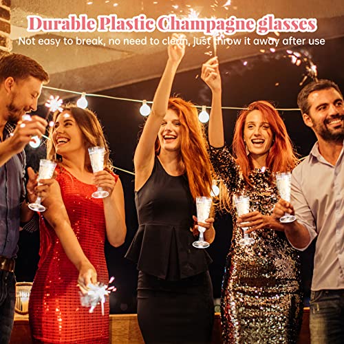 Plastic Champagne Flutes 40 Pack Disposable Champagne Glasses - Product Imagery