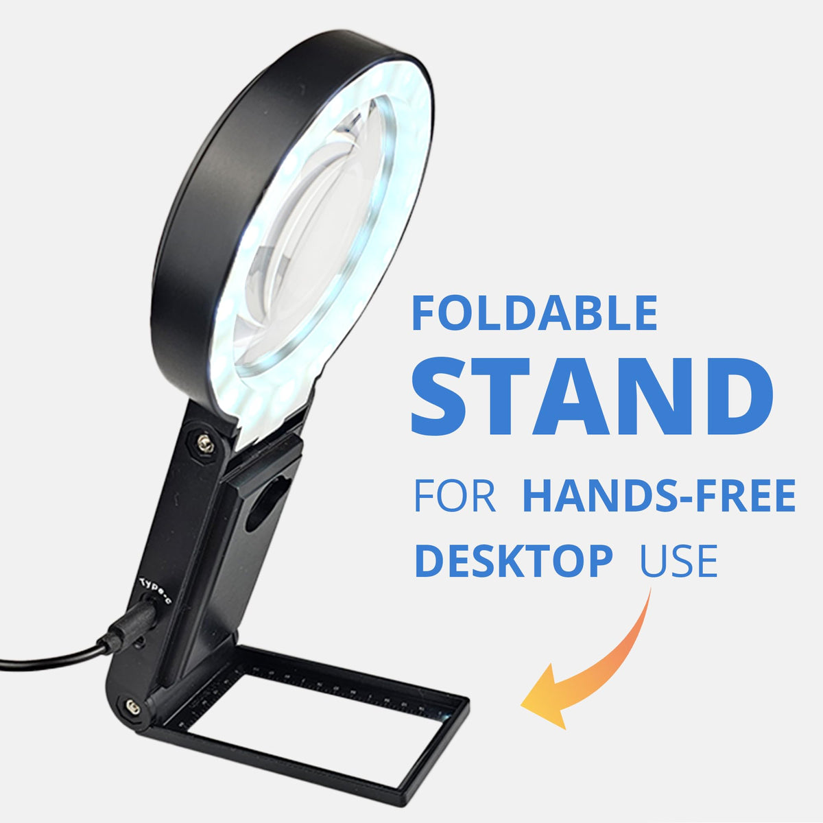 30X 10X Hands Free Magnifying Glass with Stand USB - Vision Aid Official Imagery - 8