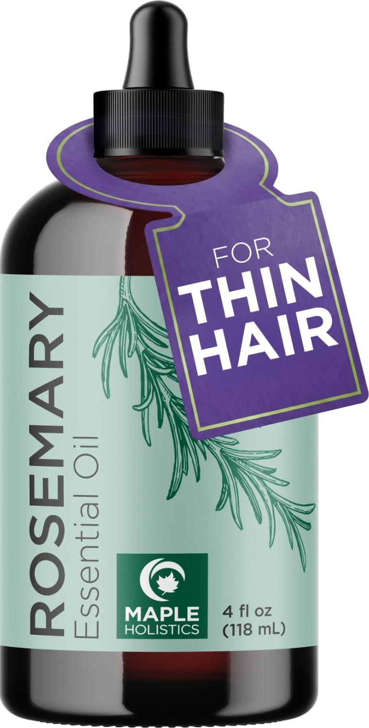Maple Holistics Pure Rosemary Essential Oil with Dropper - Undiluted Rosemary - Maple Holistics Official Product View 1