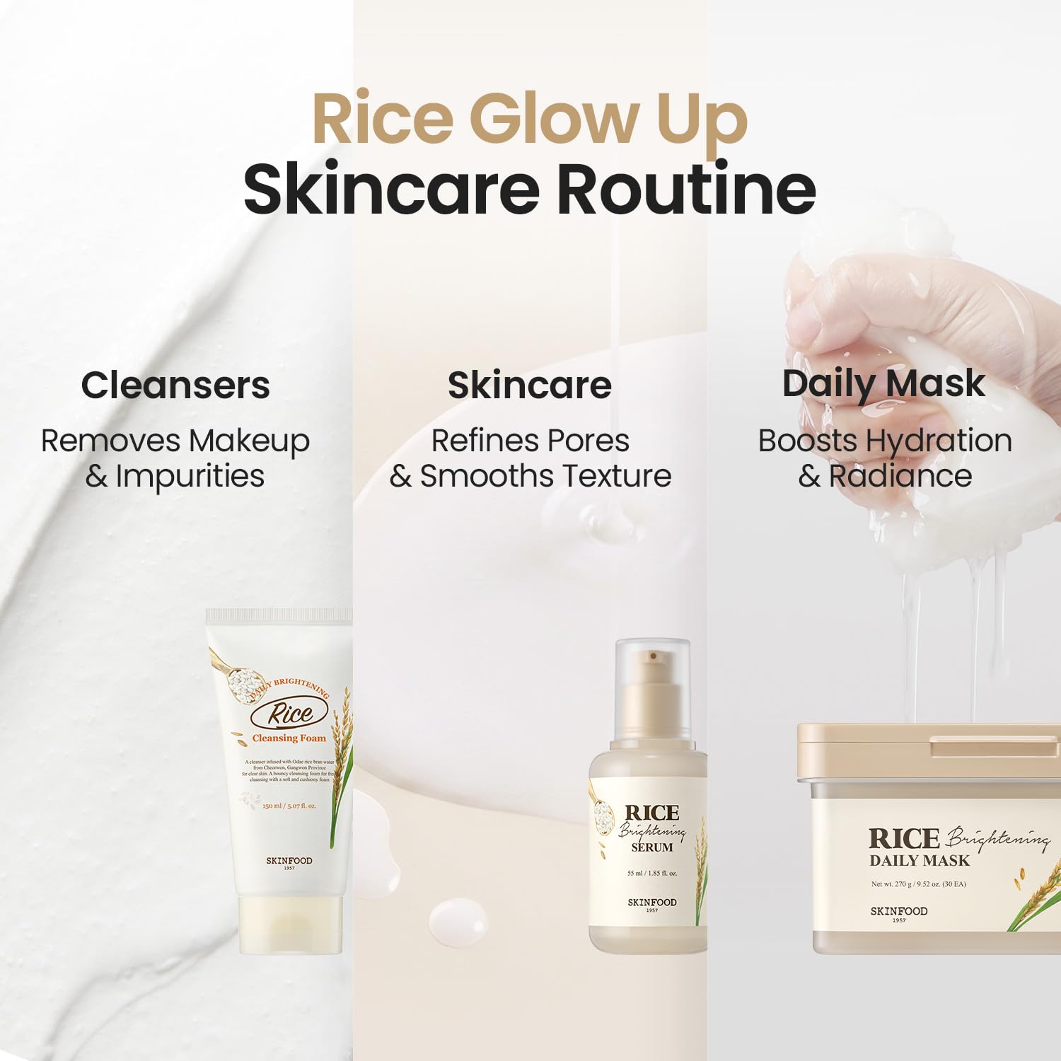 SKINFOOD Rice Daily Mask 30 Sheets, Korean Quick & Easy Daily Care Hacks, Large Capacity, Sheet Mask - SKINFOOD 1957 Official Product View 9