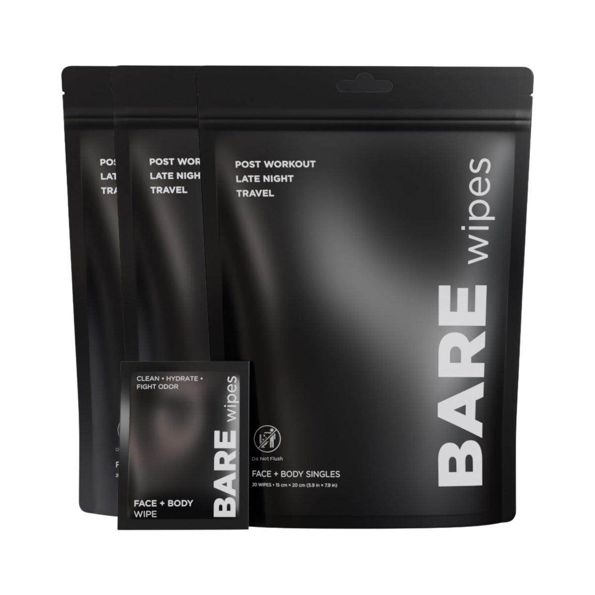 3 Pack 60 Wipes - BARE Wipes Official Imagery - 2