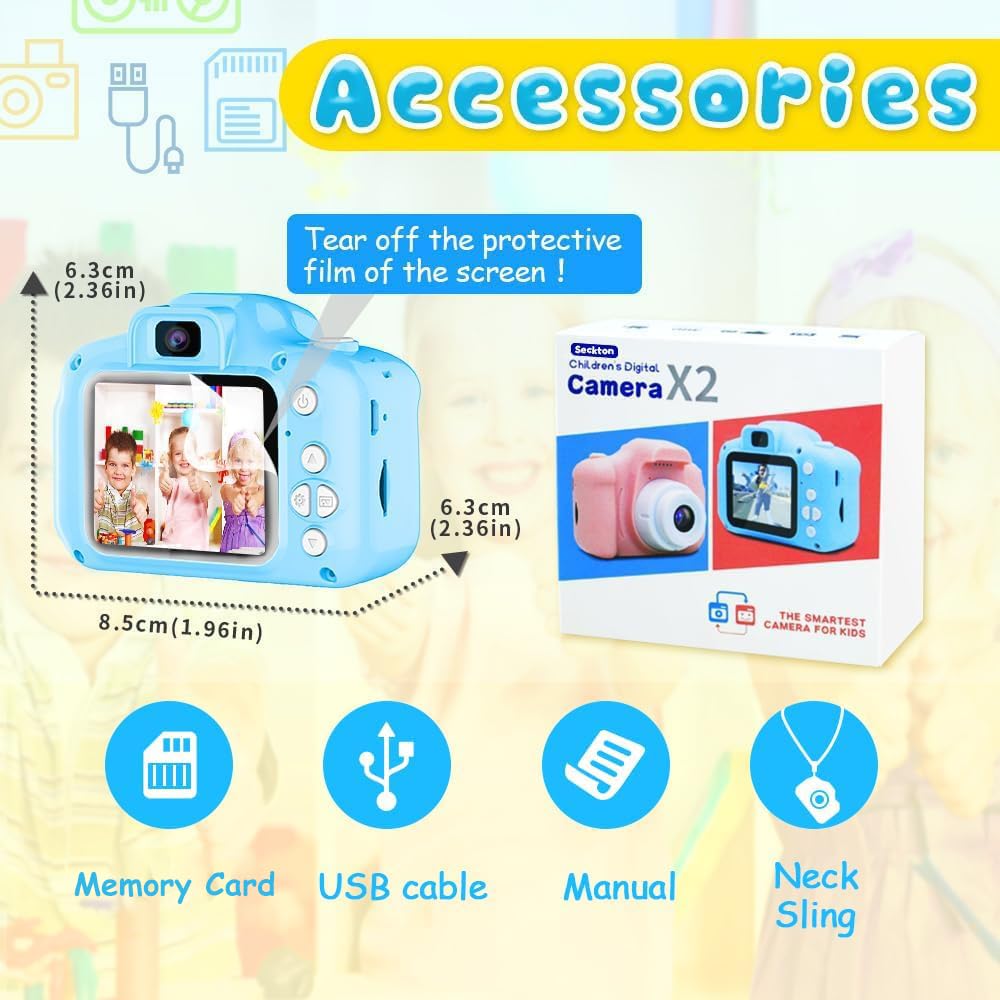 Upgraded Kids Selfie Camera HD Digital Video Camera for Kids - Seckton Official Imagery - 8