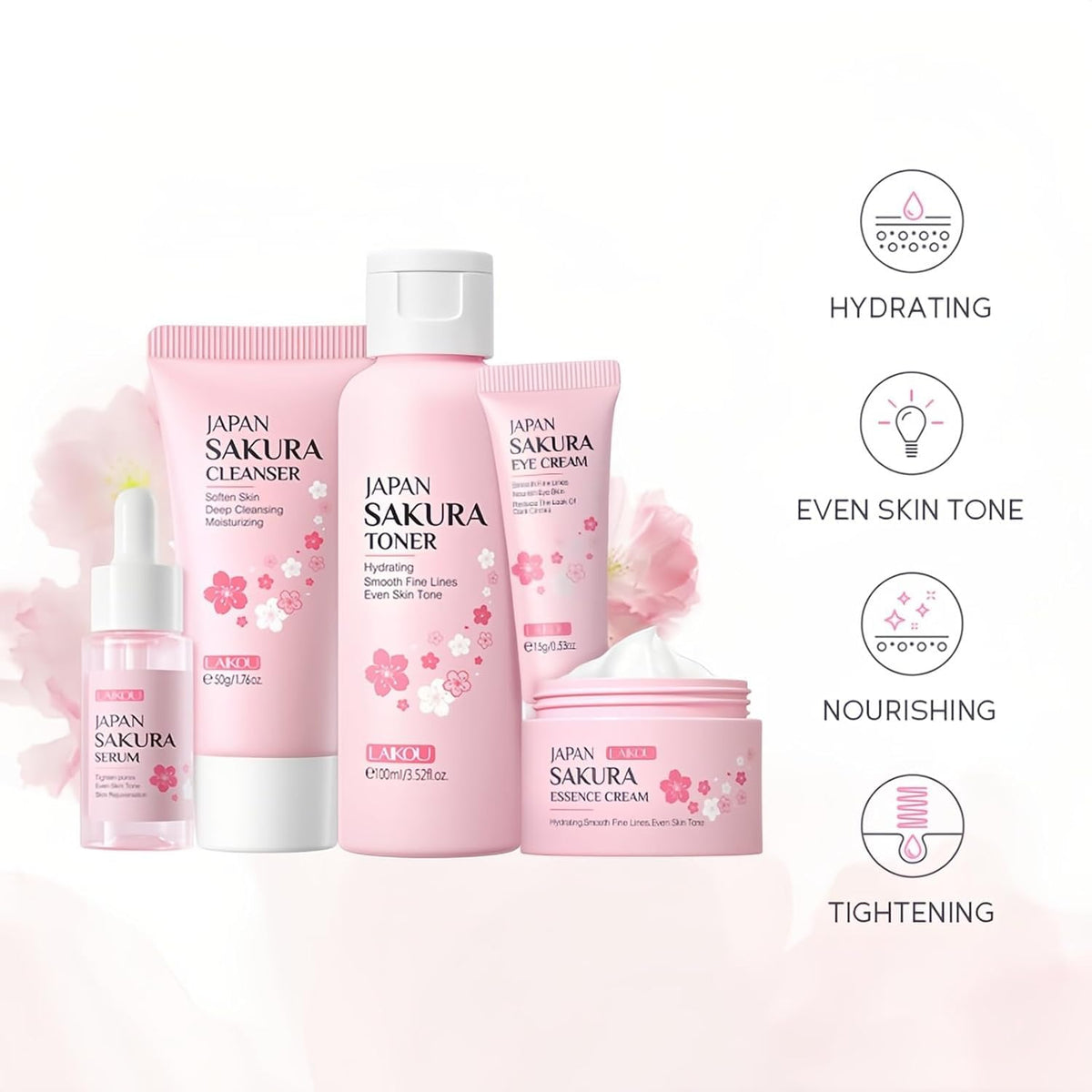 Skin Care Set for Women Girls Cherry Blossoms Beauty Gift - SUNOL Official Imagery - 2