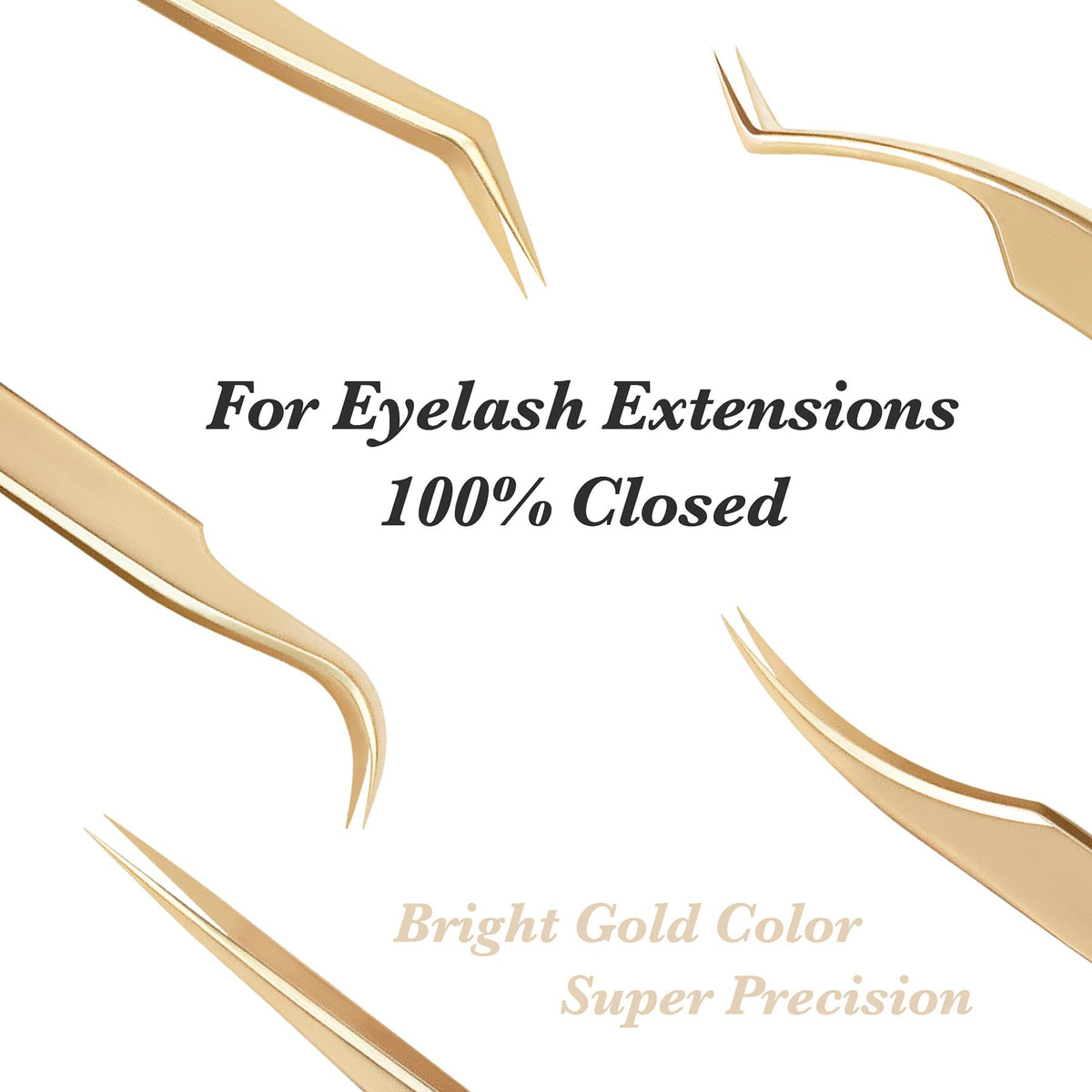 Lash Tweezers Set 5 Stainless Steel Golden Tweezers 1 - Seedew Official Imagery - 6
