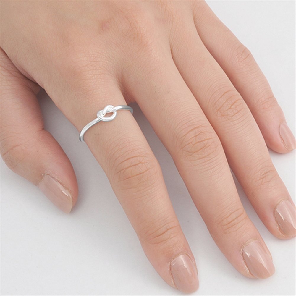 CHOOSE YOUR COLOR Sterling Silver Knot Ring - Sac Silver Official Imagery - 3
