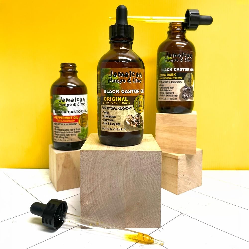 Jamaican Mango & Lime Black Castor oil, Peppermint, 4 Fl Oz - Jamaican Mango & Lime Official Product View 5