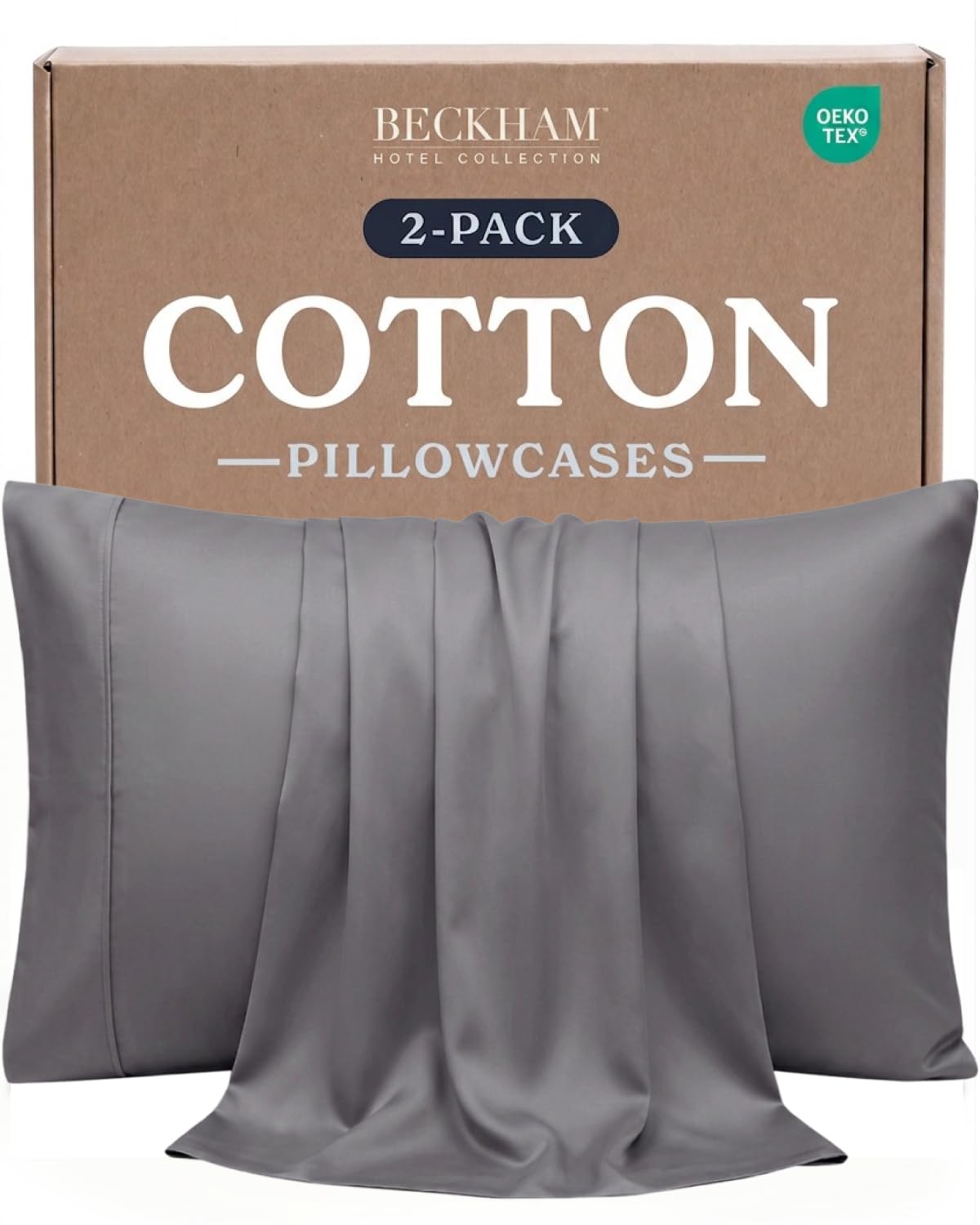 Beckham Hotel Collection Queen Pillow Cases Set of 2, Cool Touch - Product Imagery