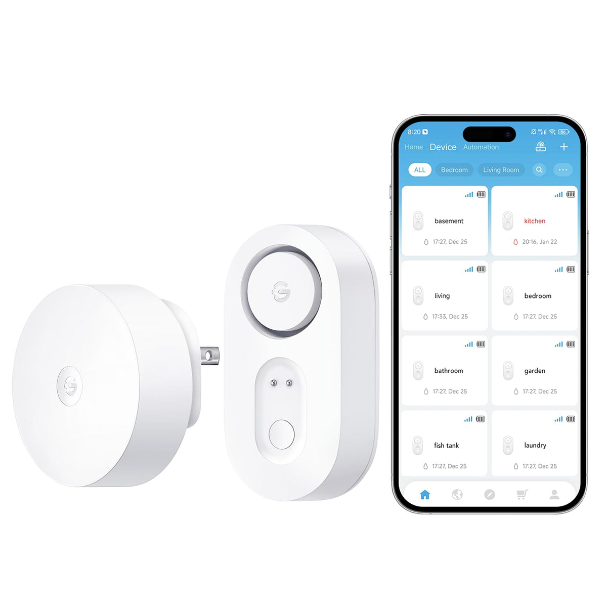 GoveeLife Upgraded Smart Water Leak Detector 1s with High - GoveeLife Official Imagery - 1