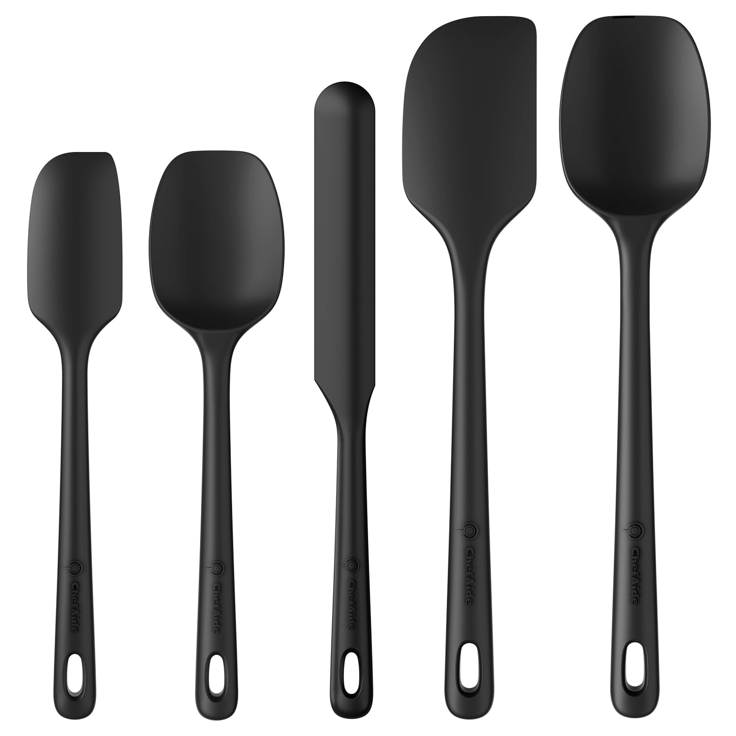 ChefAide 5 Pieces Silicone Spatulas Set, Heat Resistant Rubber Spatula - ChefAide Official Product View 8