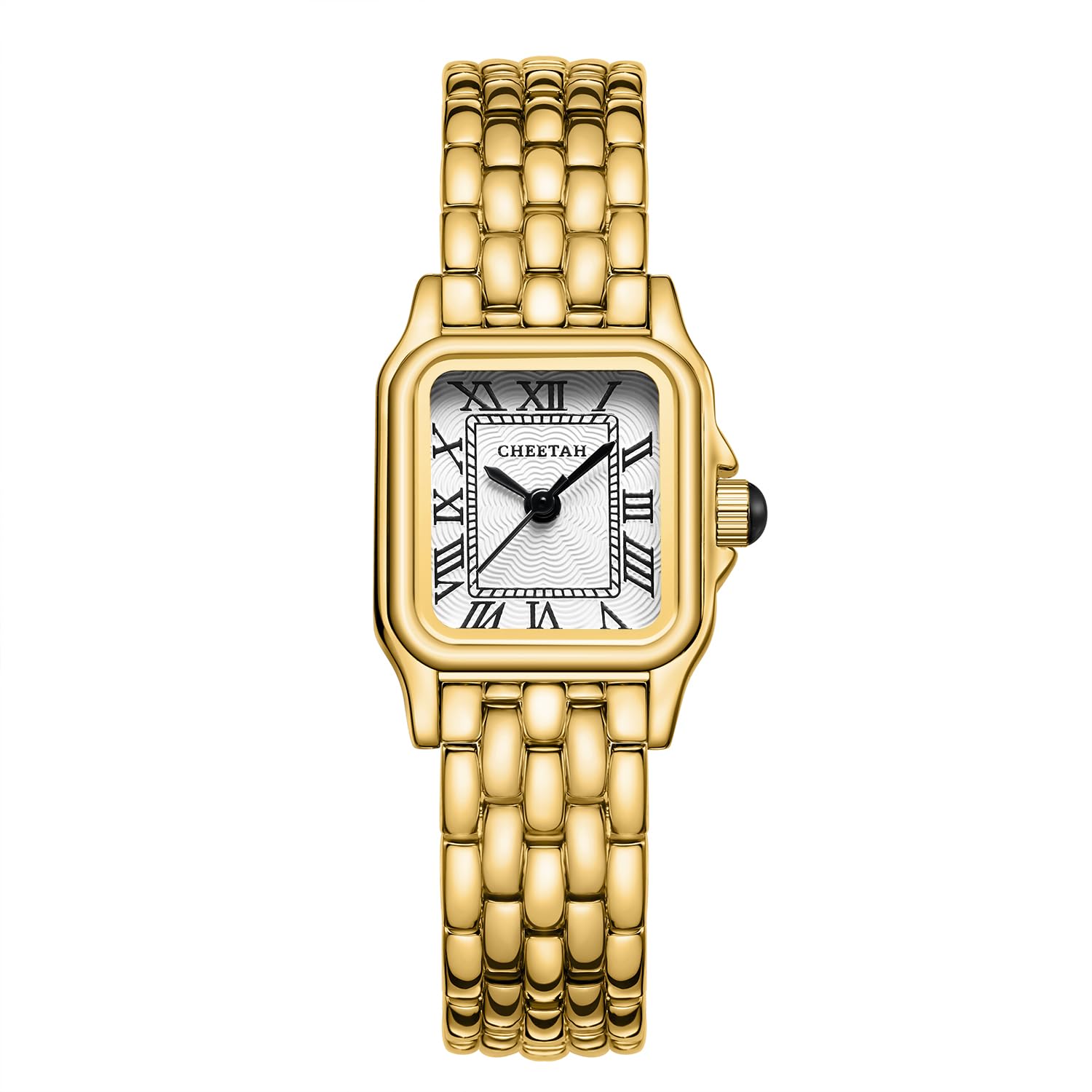 CHEETAH Gold Watch for Women Small Vintage Bracelet Rectangular Roman - View 1