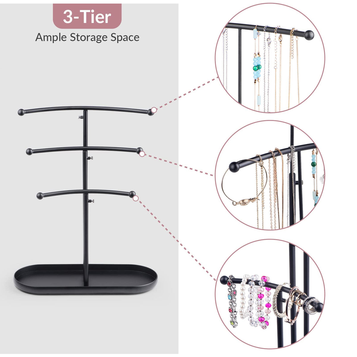 SZQINJI Jewelry Stand Organizer Metal Jewelry Tree Holder 3 - SZQINJI Official Imagery - 6