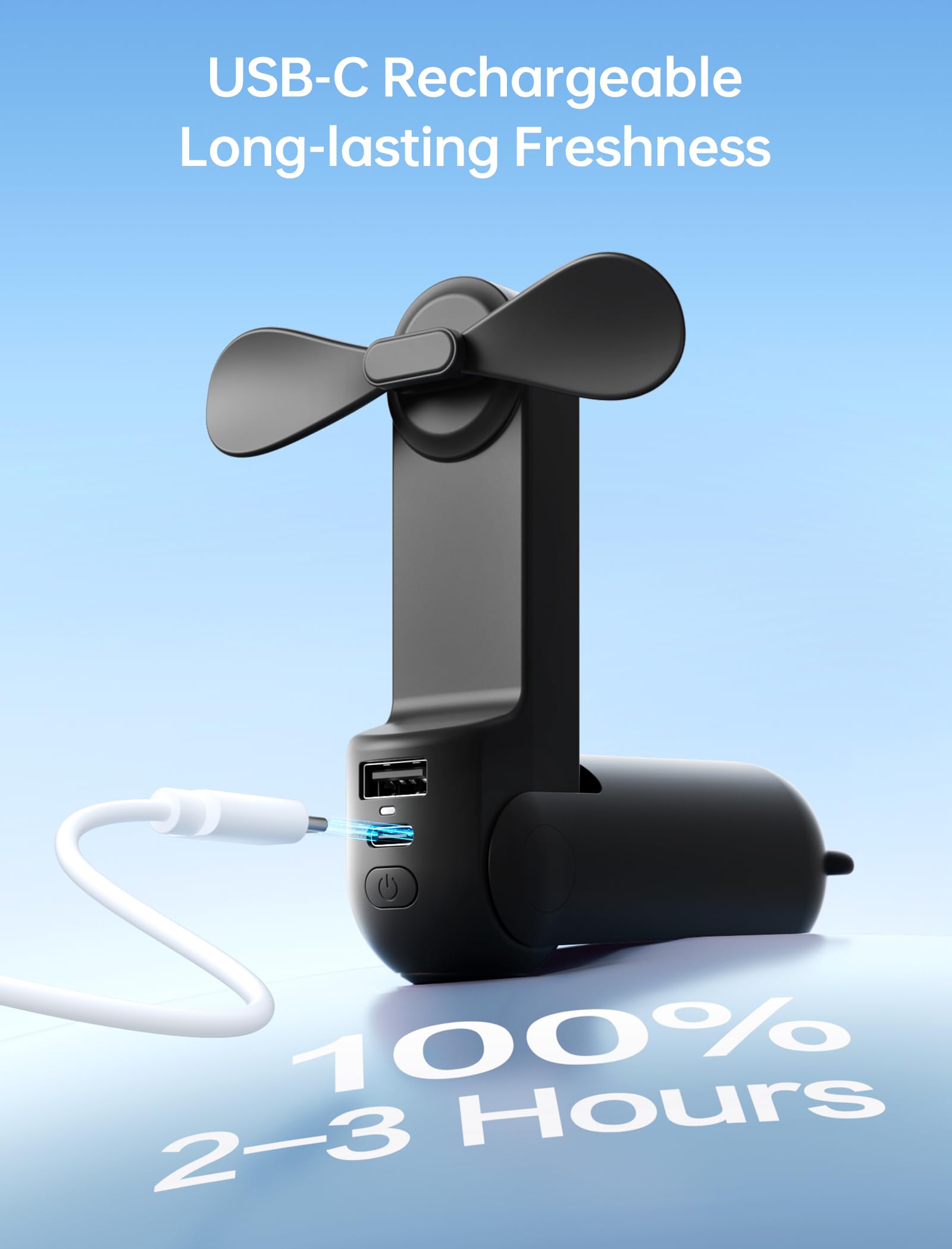 JISULIFE 3 IN 1 Portable Fan with Power Bank & Flashlight Featured - JISULIFE Official Product View 8