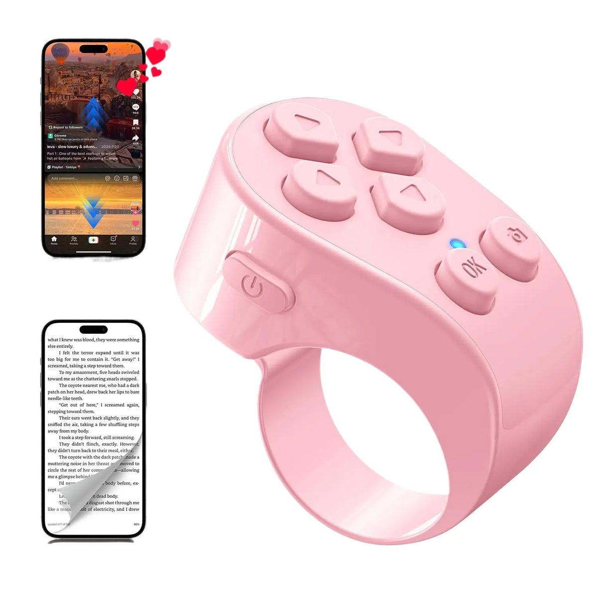 Bluetooth Scrolling Ring for TikTok Wireless Remote Page - Premium Selection Official Imagery - 1