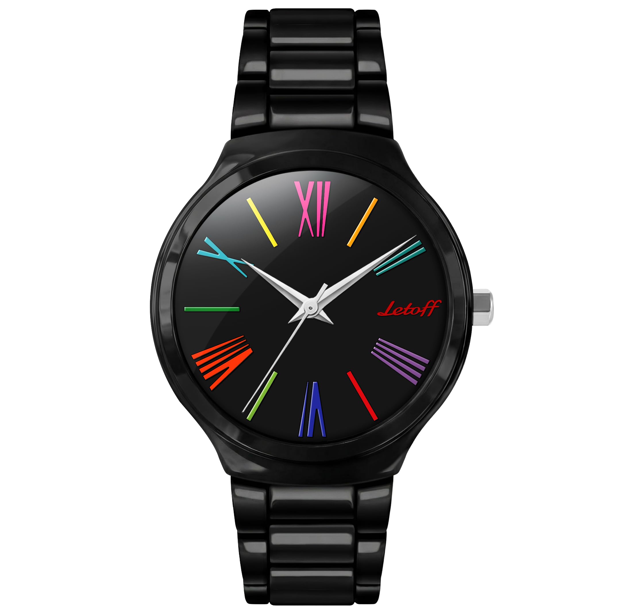 Letoff Women's Watch with Colorful Roman Numerals, - Product Imagery