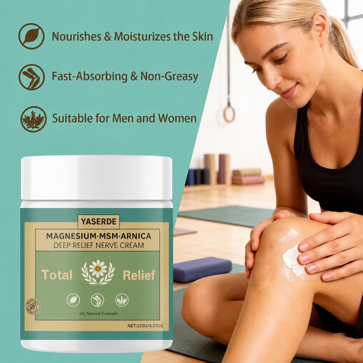 YASERDE Total Relief Magnesium Cream,4.23oz