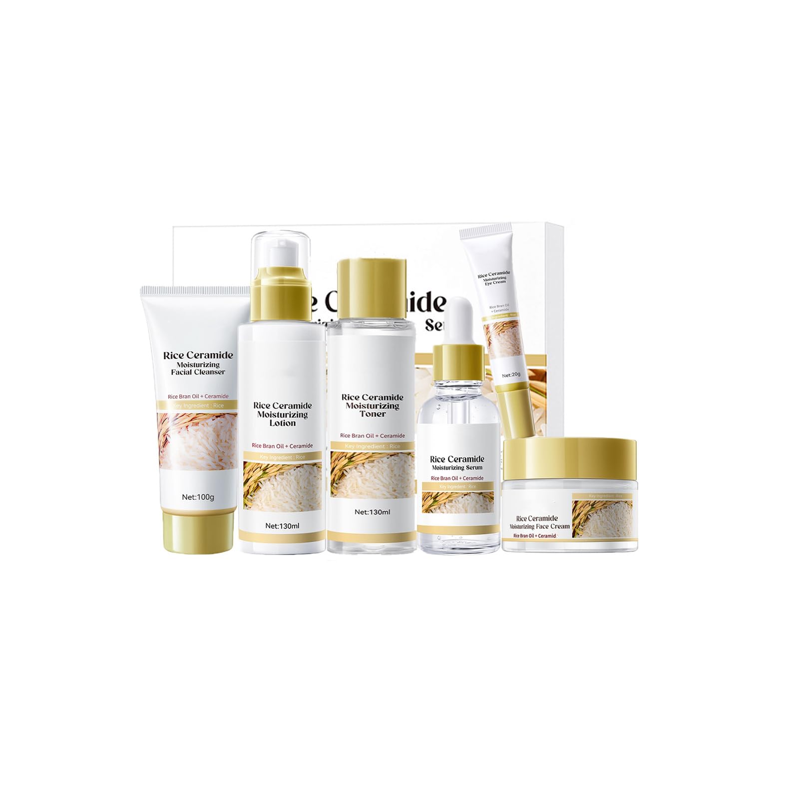 Rice Moisturizing Skin Care Set, Radiance Skincare Essential - Product Imagery