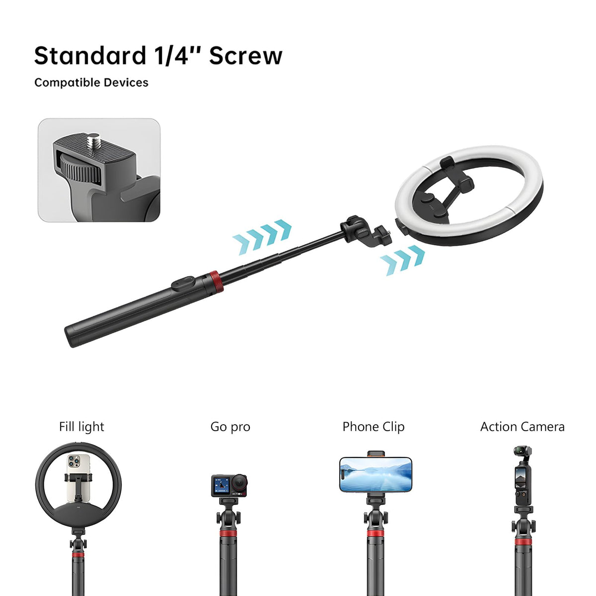 10 Selfie Ring Light with 64 Tripod Stand Rechargeable Ring - YUNJITONN Official Imagery - 4