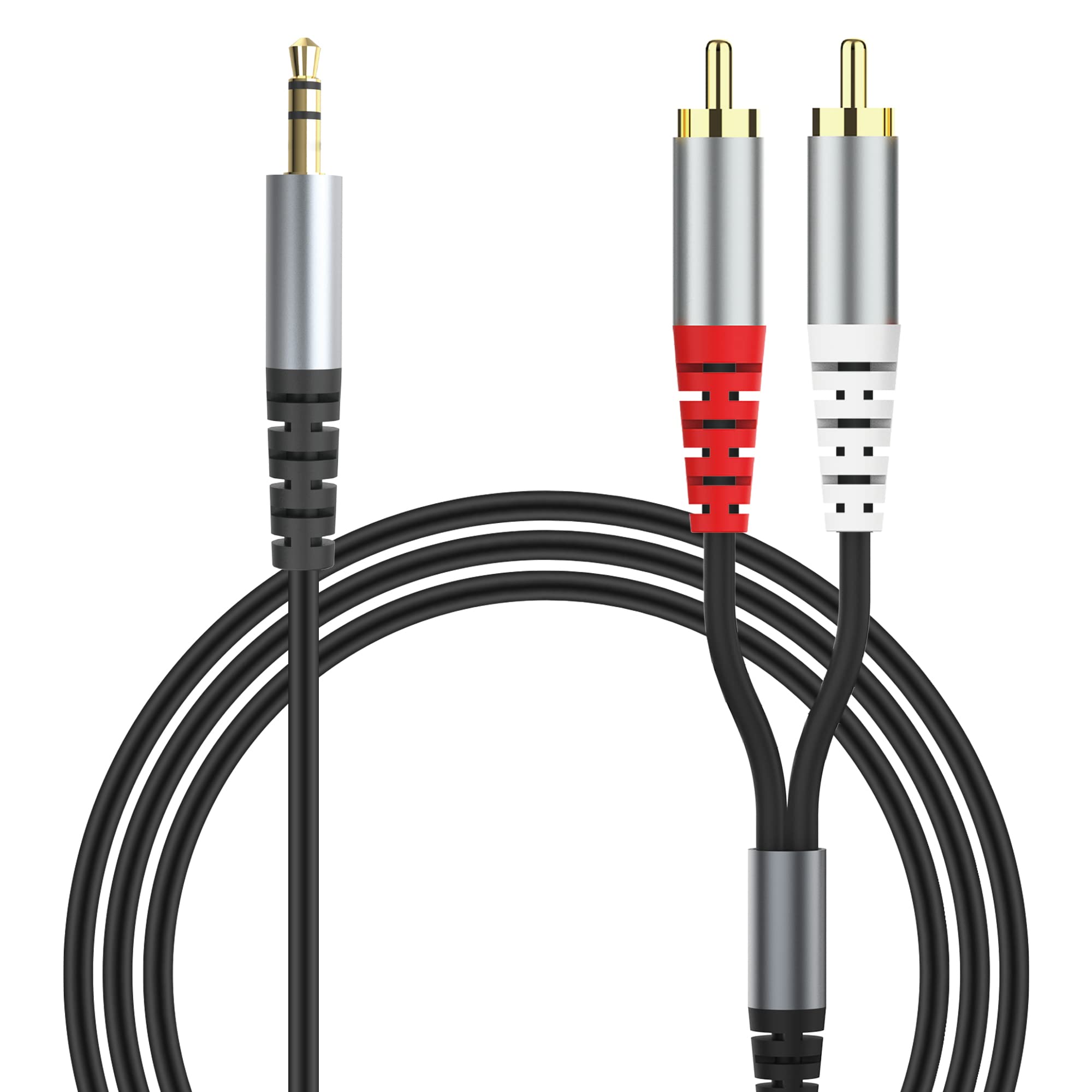 HIEbee RCA to 3.5mm AUX Cable,   3.5mm 1/8 to RCA 2-Male Headphon by HIEbee - Angle View 2