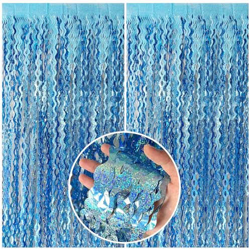 Tinsel Foil Fringe Curtains Wavy Backdrop for Parties Sparkle - Product Imagery