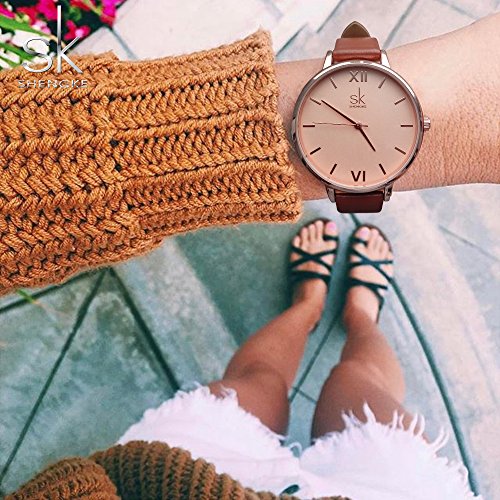 SHENGKE Creative Simplicity Women Watch Genuine Leather Elegant - Product Imagery