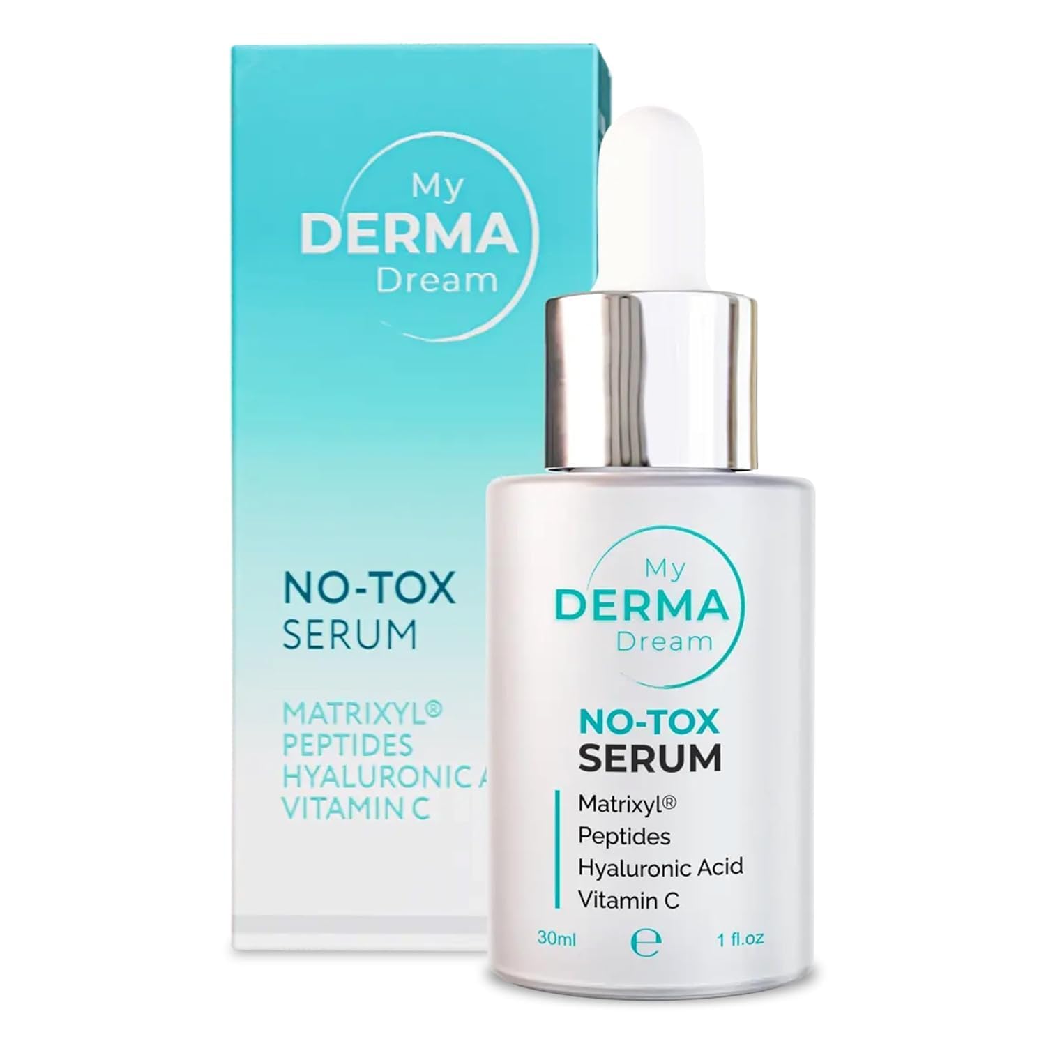 My Derma Dream NoTox Anti Aging Peptide Serum for Face and Neck, Fine Lines, 1 fl oz - My Derma Dream Official Product View 2
