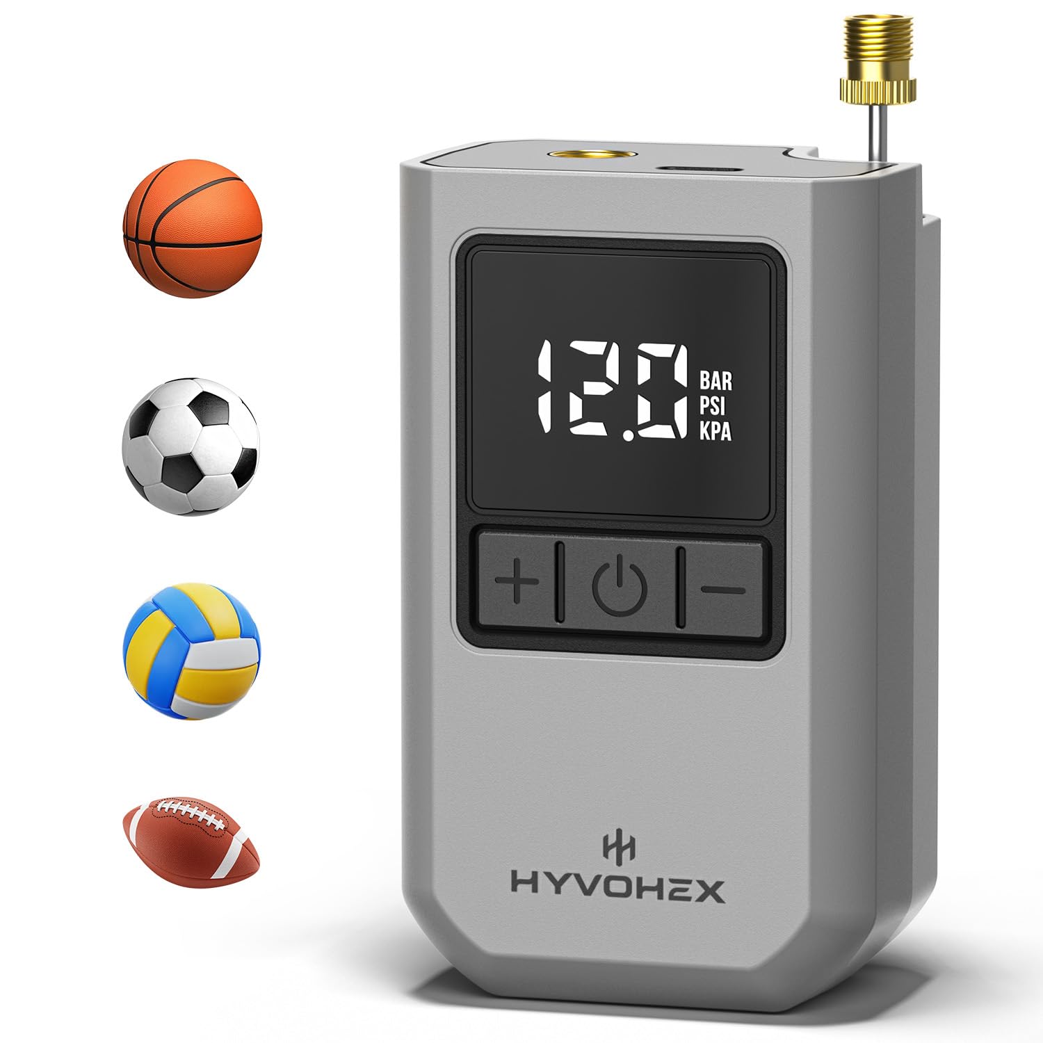 HYVOHEX Ball Pump for Sports Balls, Portable Electric Basketball Pump - View 10