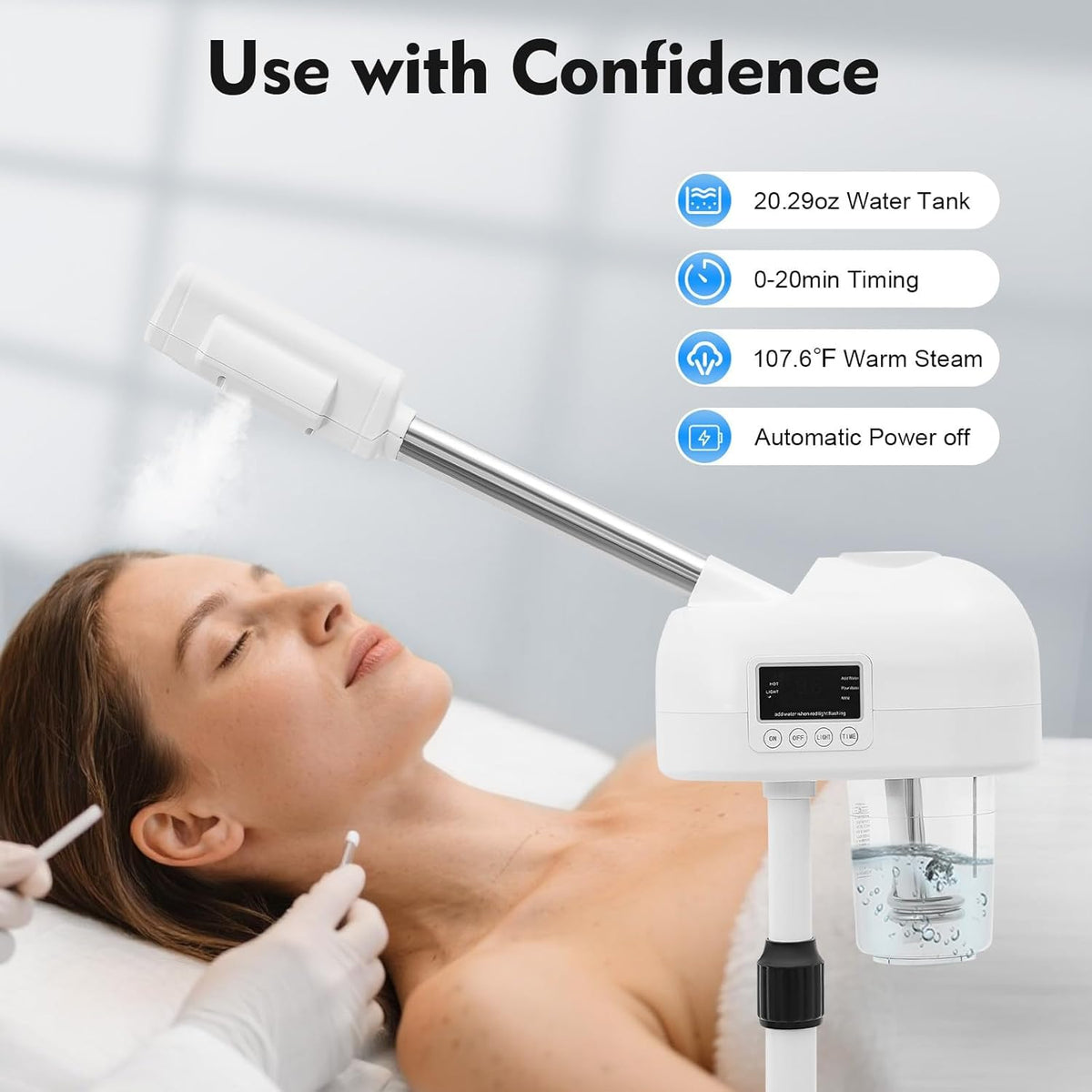 Professional Facial Steamer Hot Mist Spray Ozone LCD Touch - Spiritseek Official Imagery - 6