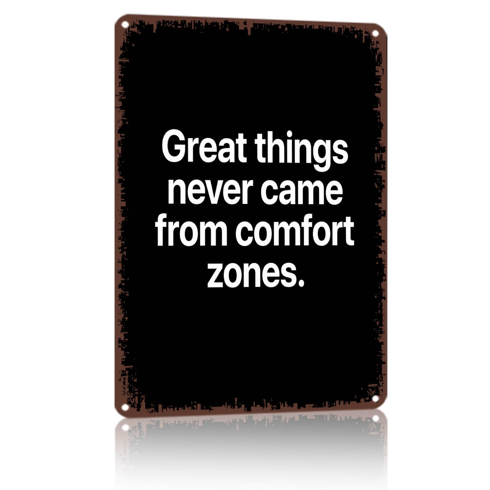 8x12 Inch Aluminum Metal Motivational Poster, Great Things - Product Imagery