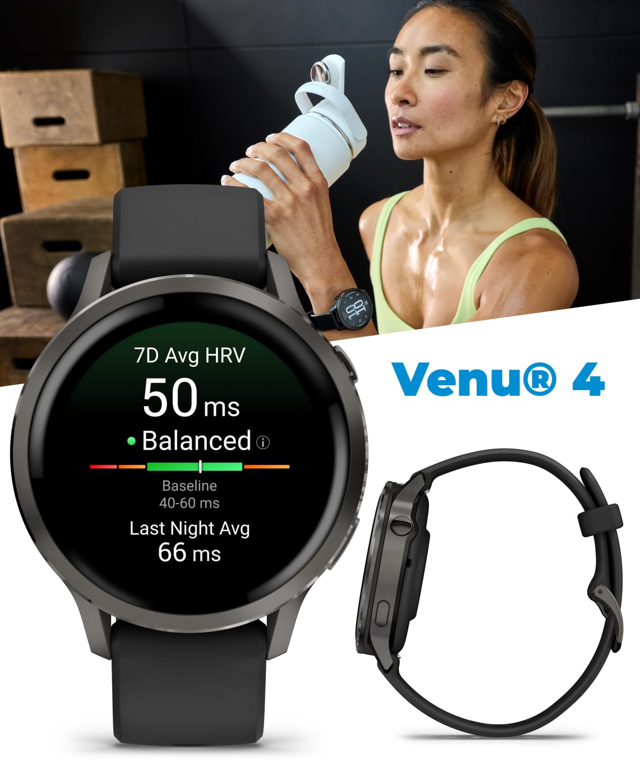 Garmin Venu 4 41mm AMOLED Advanced Health & Fitness GPS Smartwatch, Br - View 3