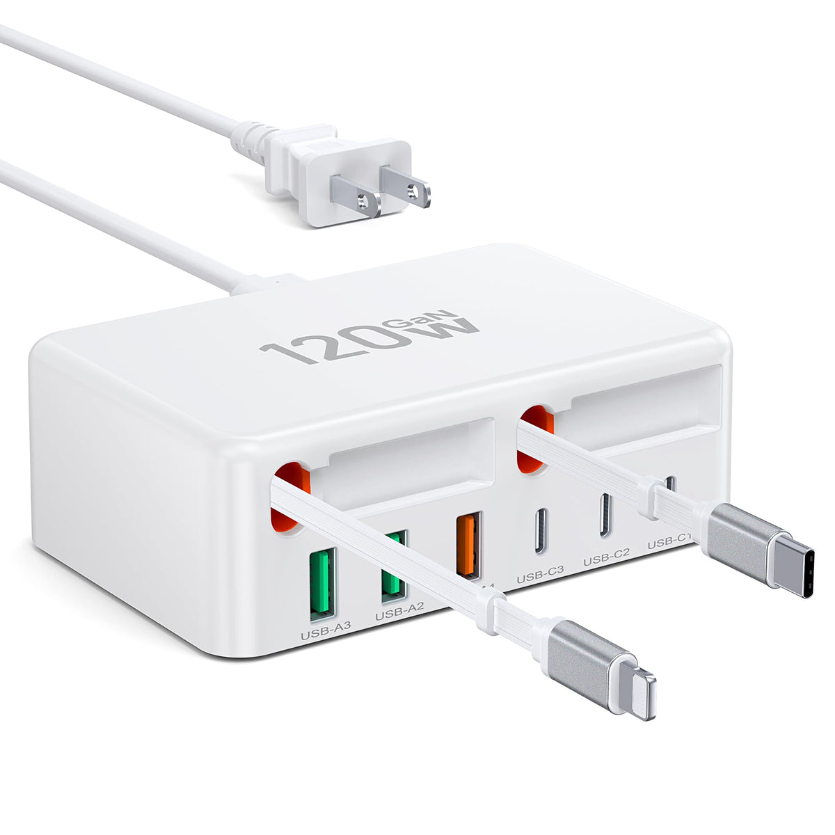 2026 Latest USB C Charger Block 8 in 1 GaN Retractable - BOVICAS Official Imagery - 2