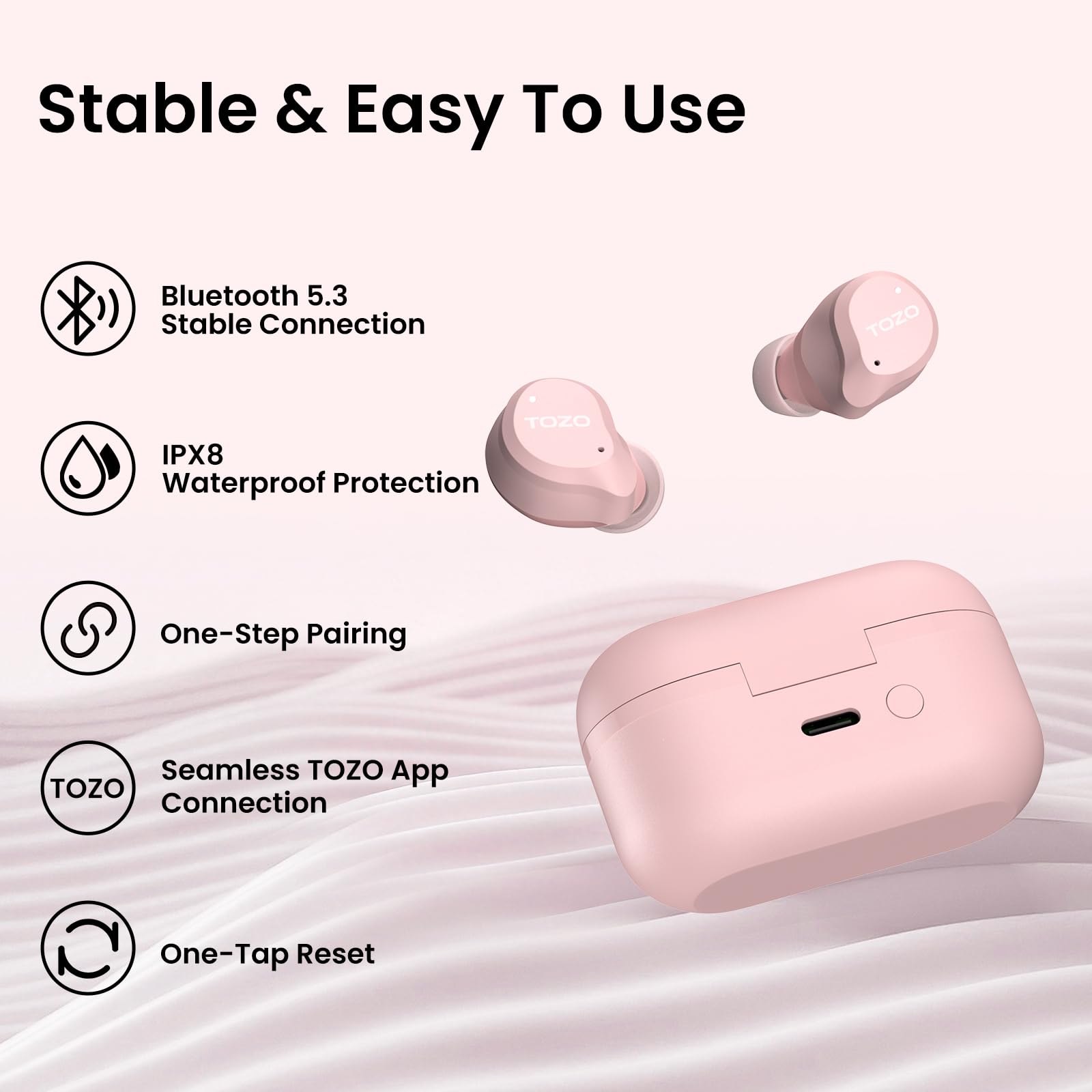TOZO NC9 Hybrid Active Noise Cancelling Wireless Earbuds, 60H, LE - TOZO Official Product View 9