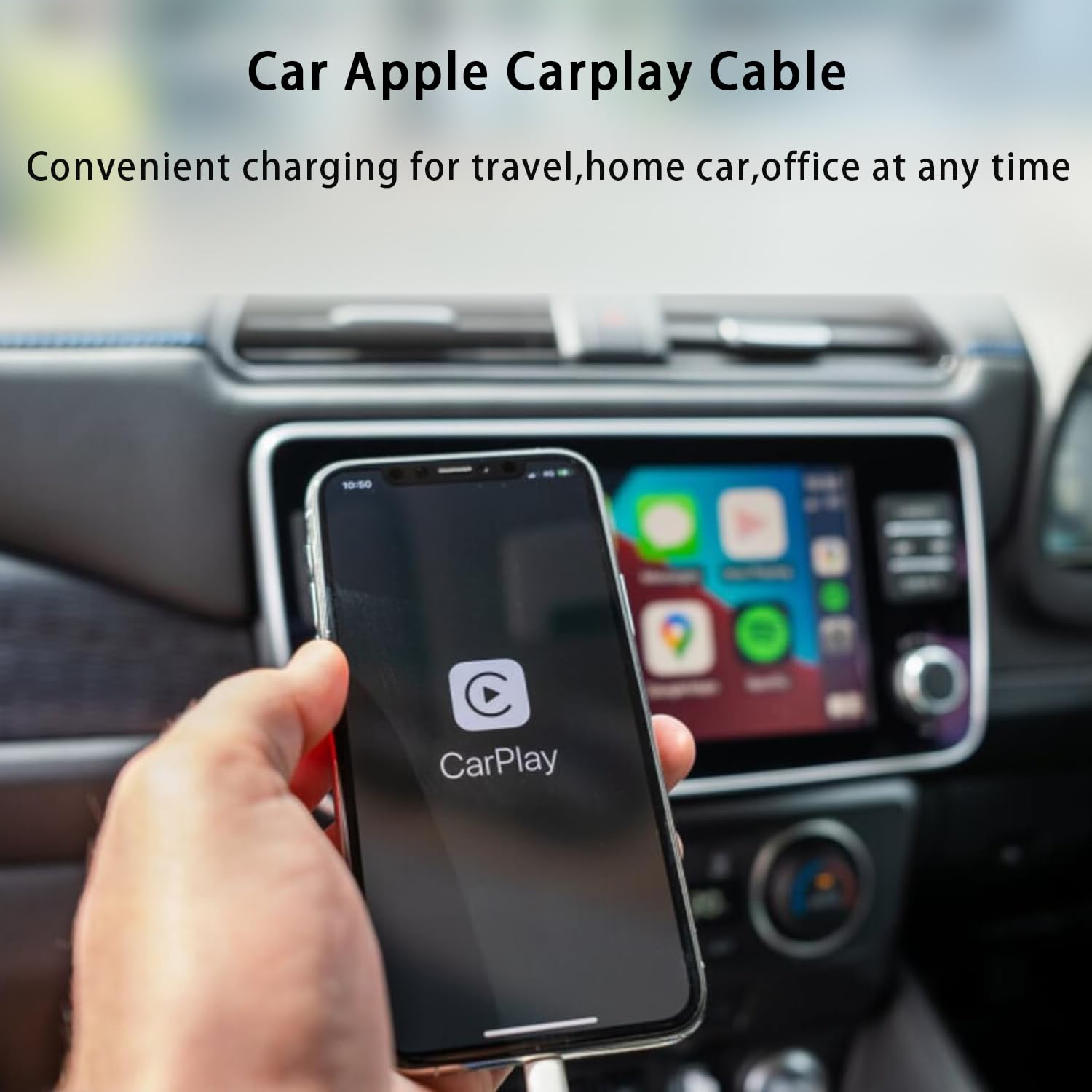 LSSBUUD Apple CarPlay cable for iPhone 15/16/17 Pro Max, USB electronic cable for car charger connection.