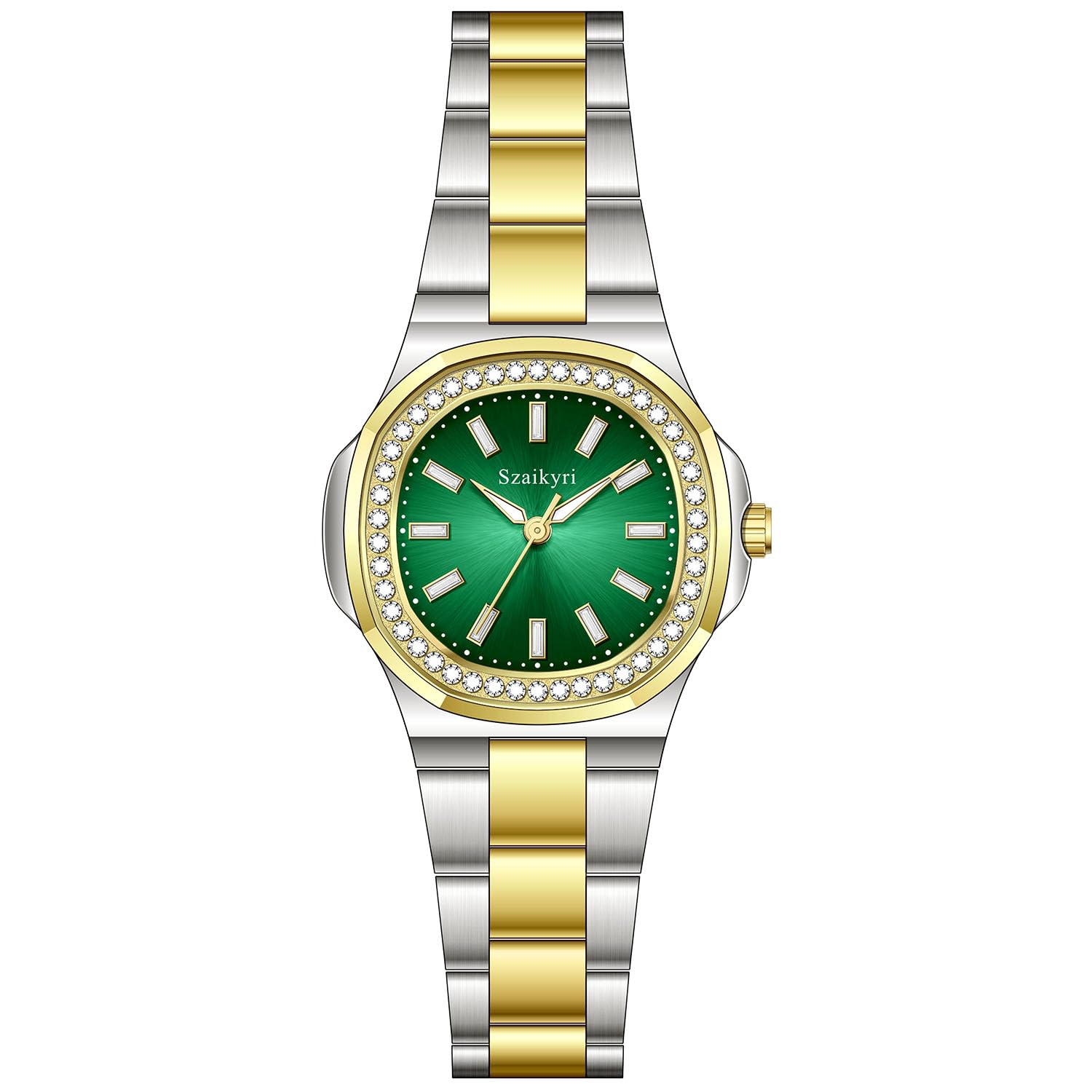 Szaikyri Elegant Watch for Women with Crystal Accented Solid - Product Imagery