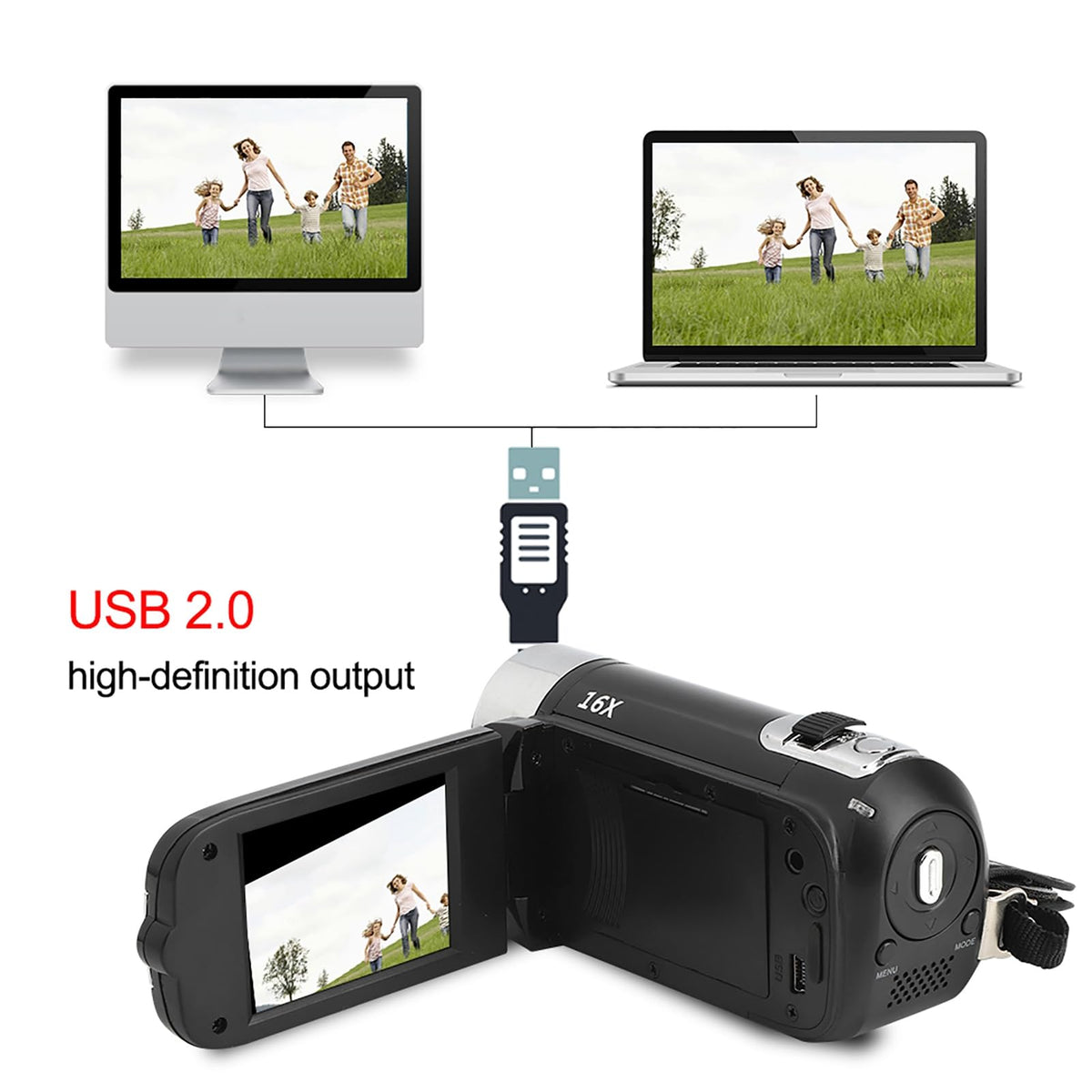Digital Camcorder DH 90 16X Digital Zoom 2 7 Inch Colourful - Jauarta Official Imagery - 3