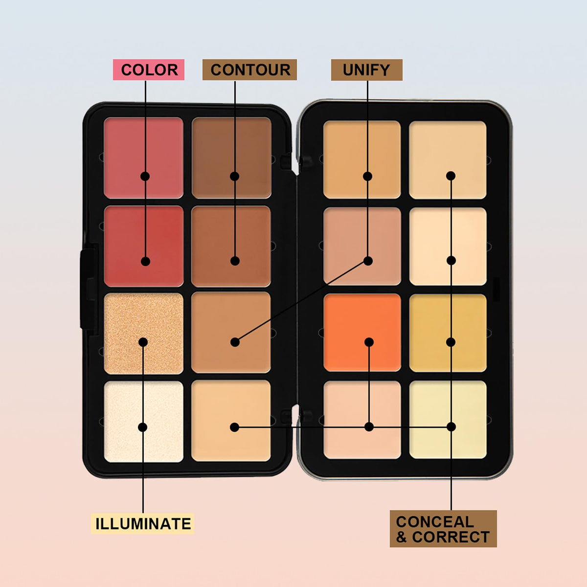 RoseFlower 16 Colors Makeup Palette Full Size Includes Face - RoseFlower Official Imagery - 5