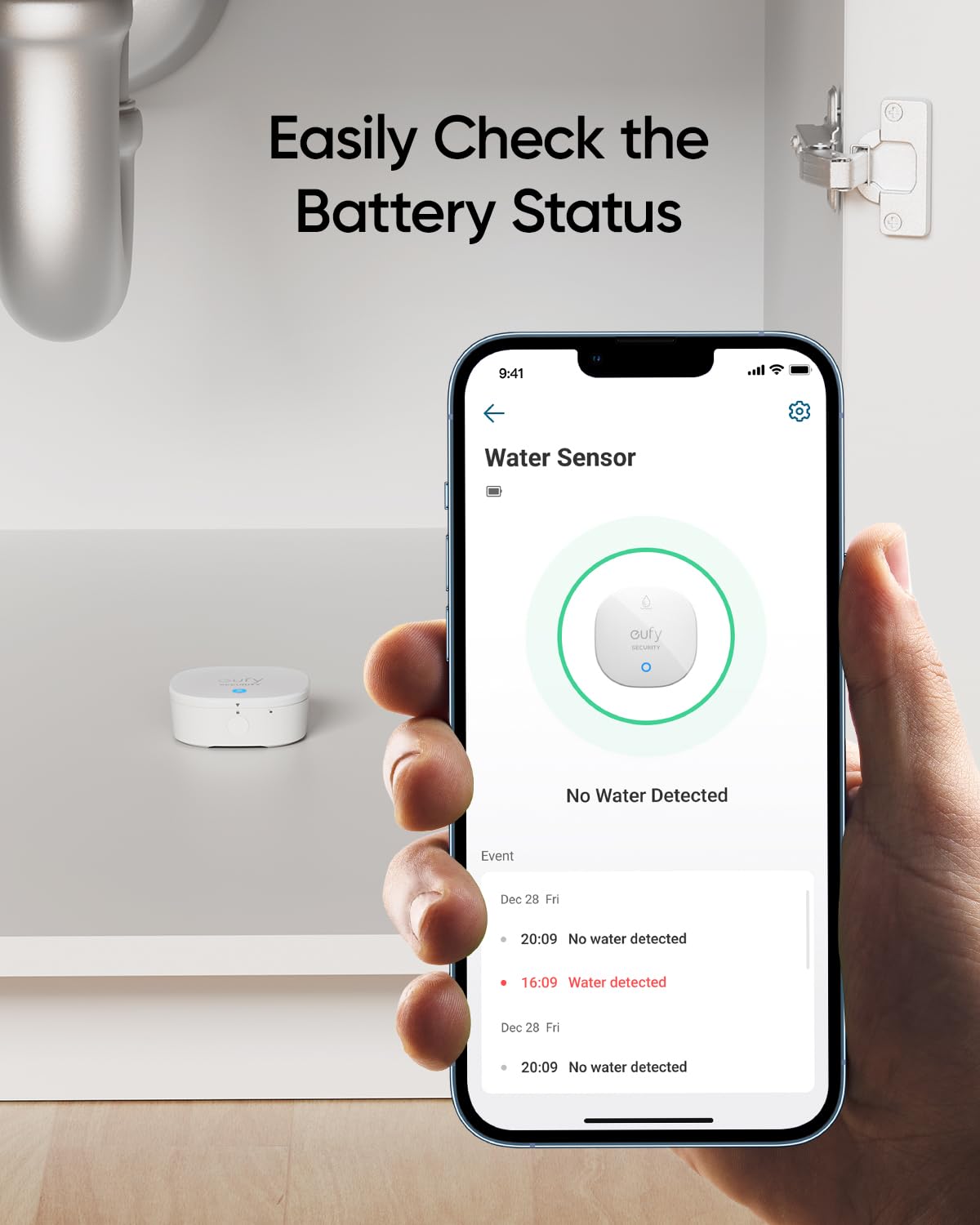 eufy Security Water and Freeze Sensor with Remote Alerts - Premium Selection Official Imagery - 5