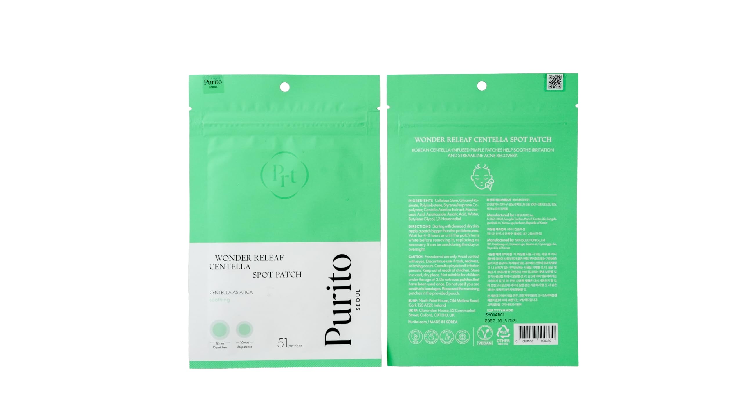 PURITO Centella Spot Patch for Sensitive Skin 51 Count - PURITO Official Product Imagery - 7